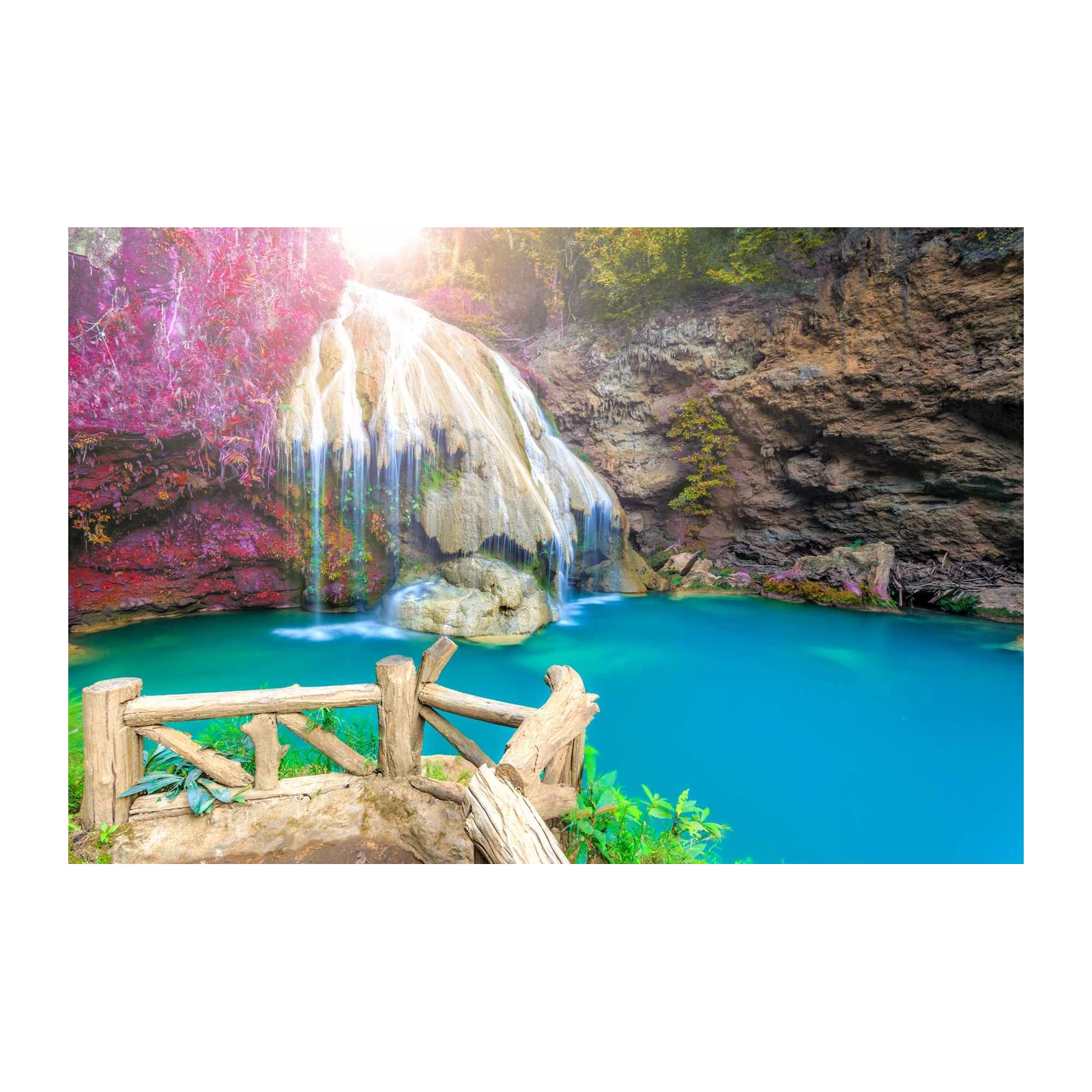 Turquoise Oasis Waterfall Wall Art