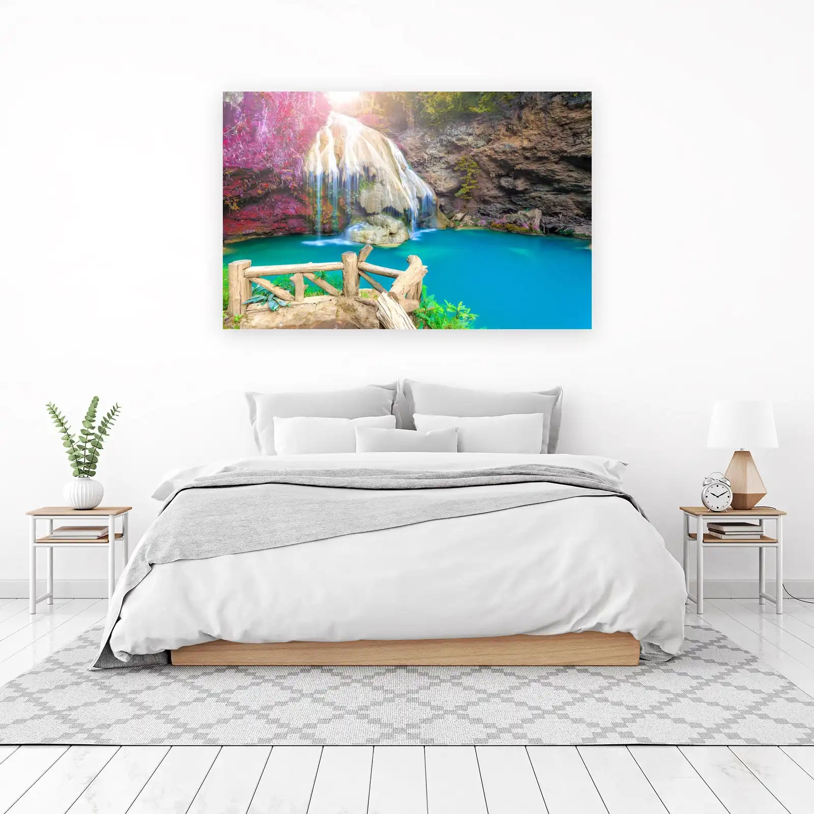 Turquoise Oasis Waterfall Wall Art