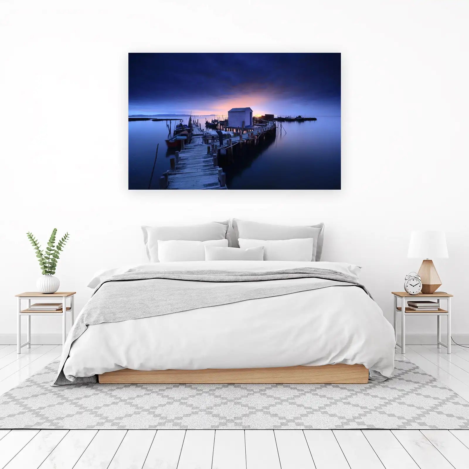 Serene Twilight Pier Landscape Wall Art