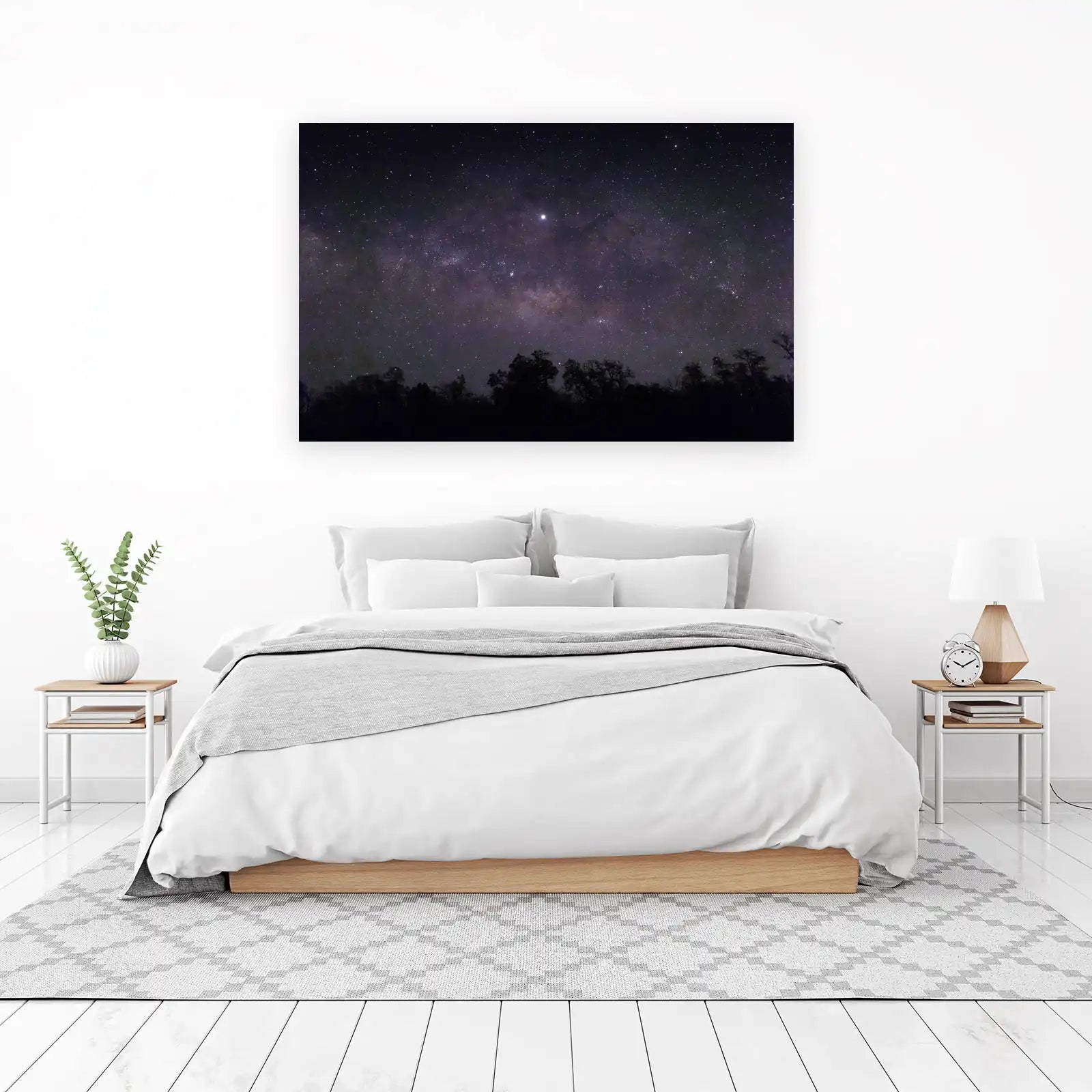 Milky Way Night Sky Over Trees Wall Art
