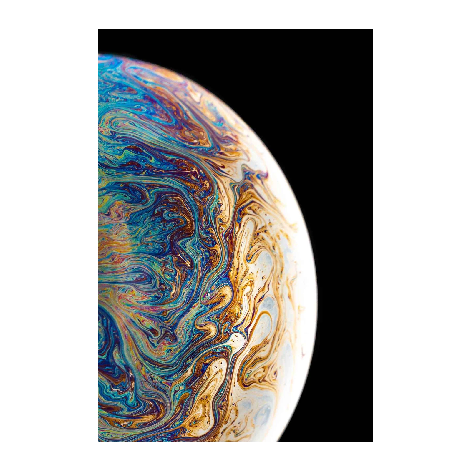 Cosmic Swirl Abstract Blue Gold Wall Art