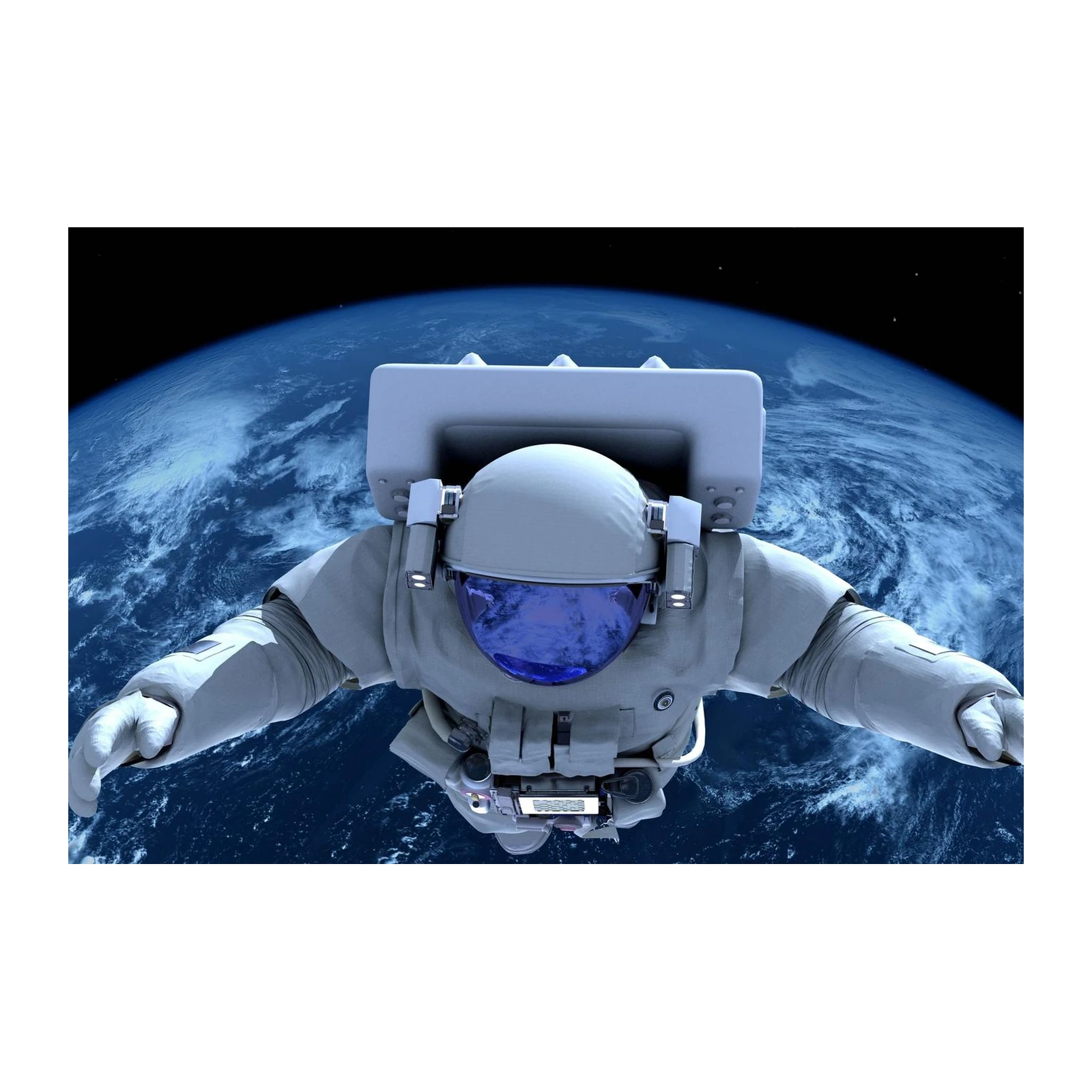 Astronaut Floating Above Earth Wall Art
