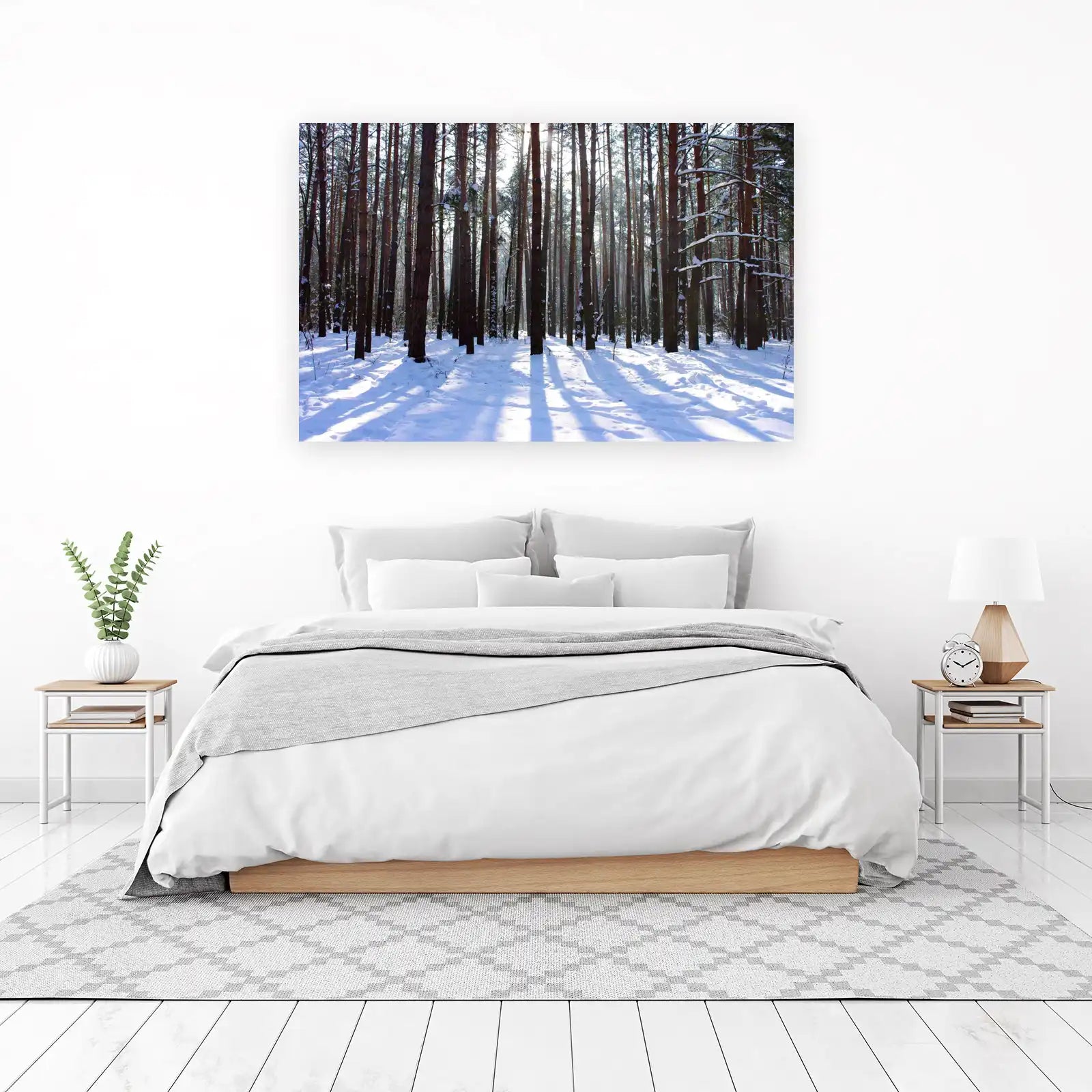 Winter Forest Sun Rays Wall Art