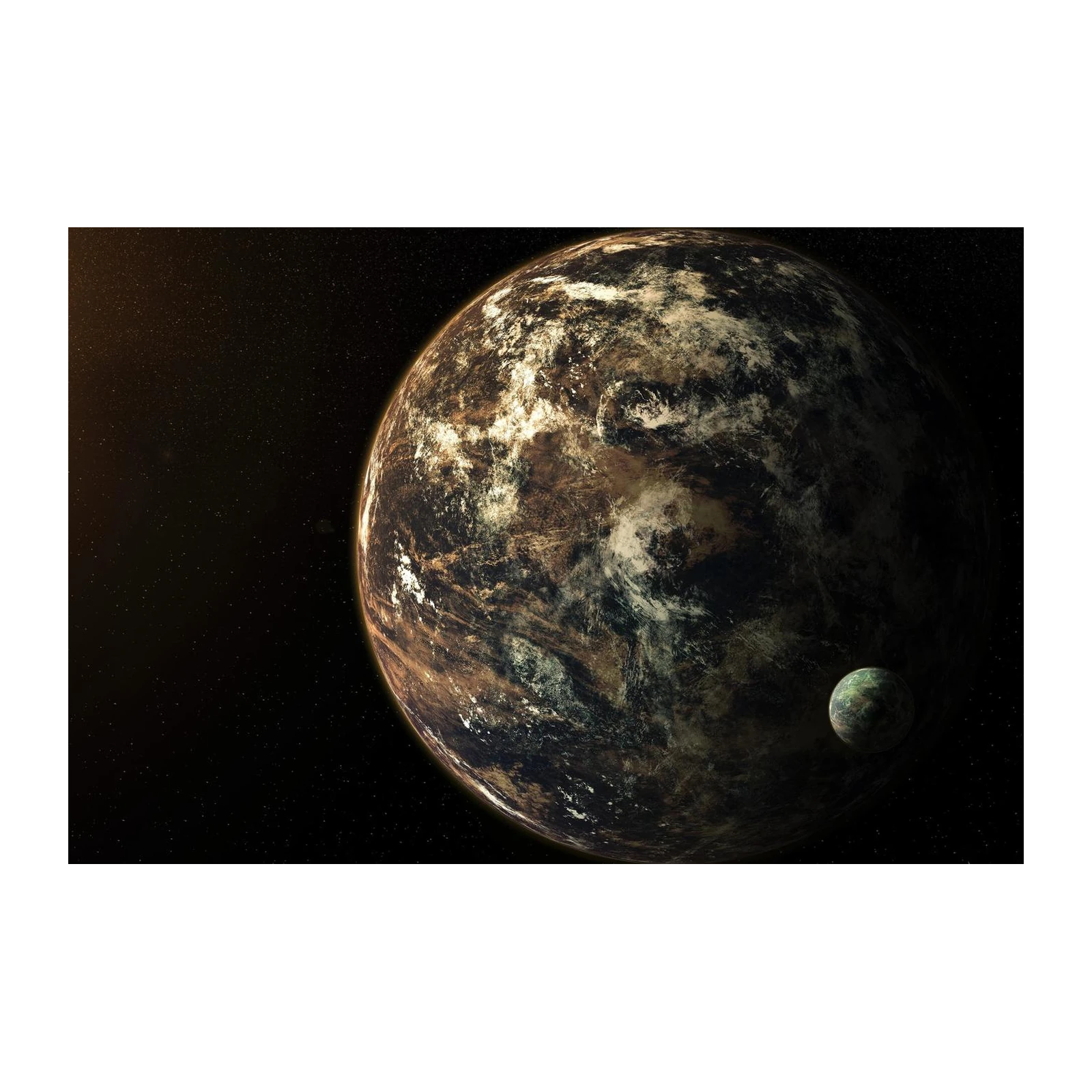 Cosmic Vista: Alien Planet & Moon Wall Art