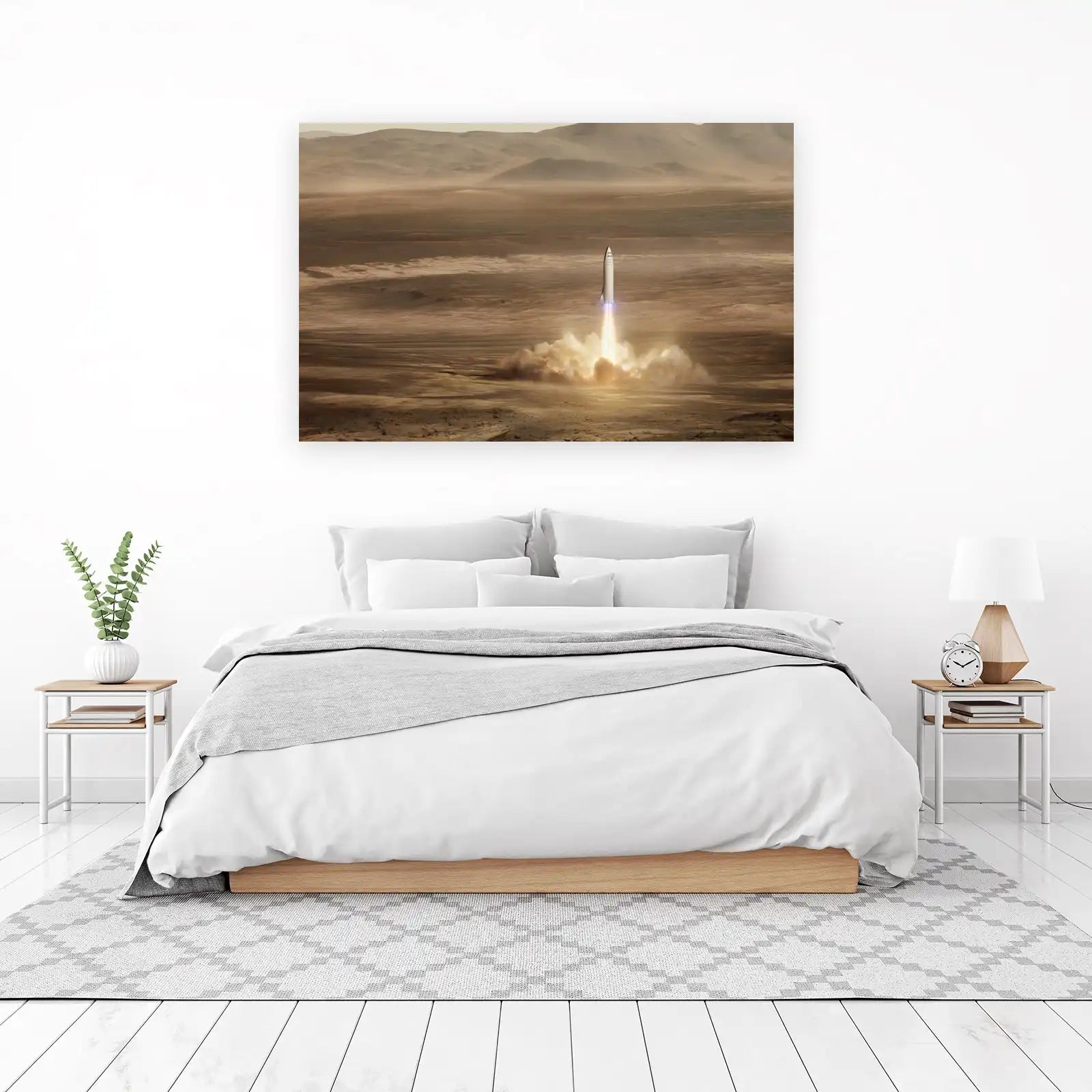 Mars Rocket Launch Space Art Wall Art
