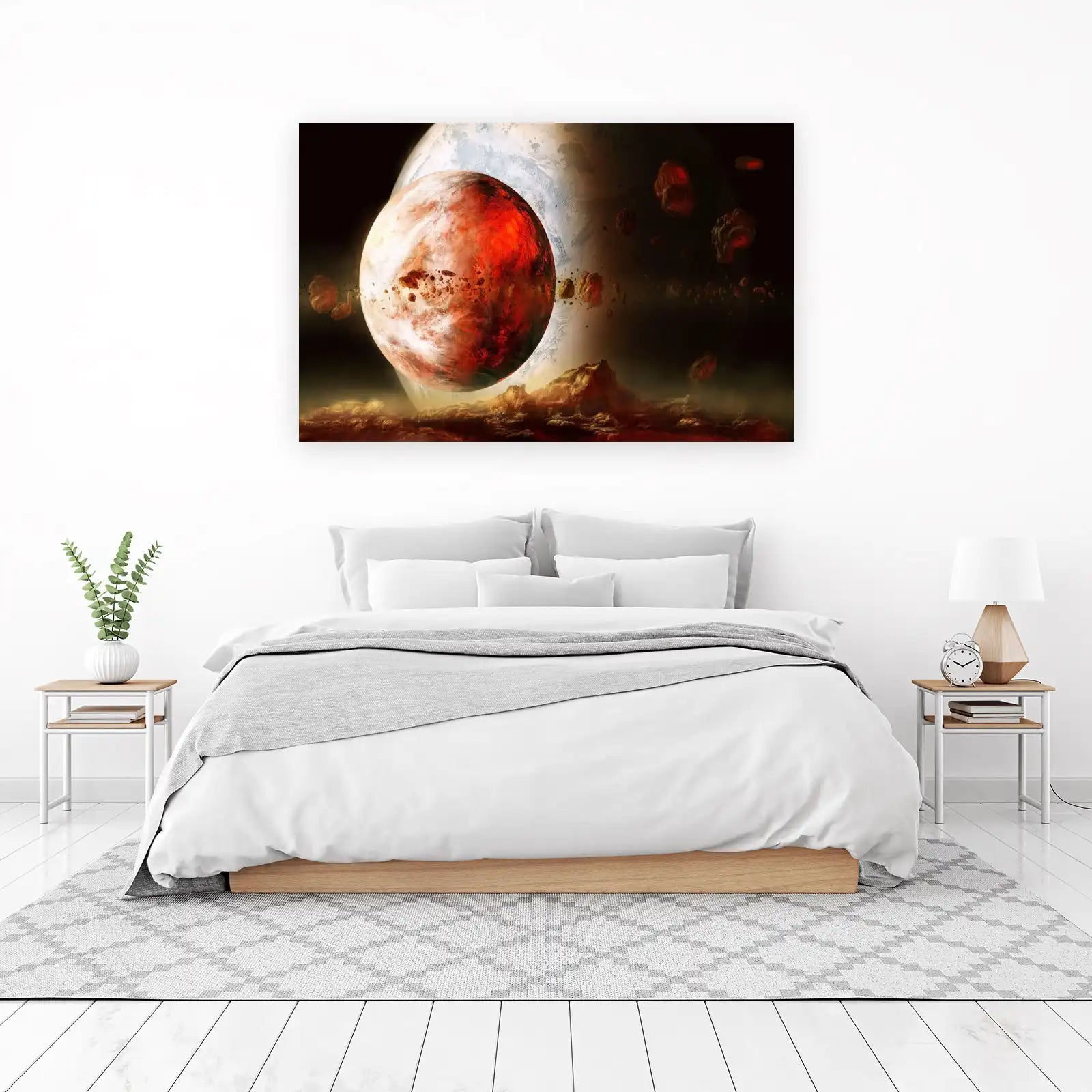 Fiery Exoplanet & Nebula Wall Art