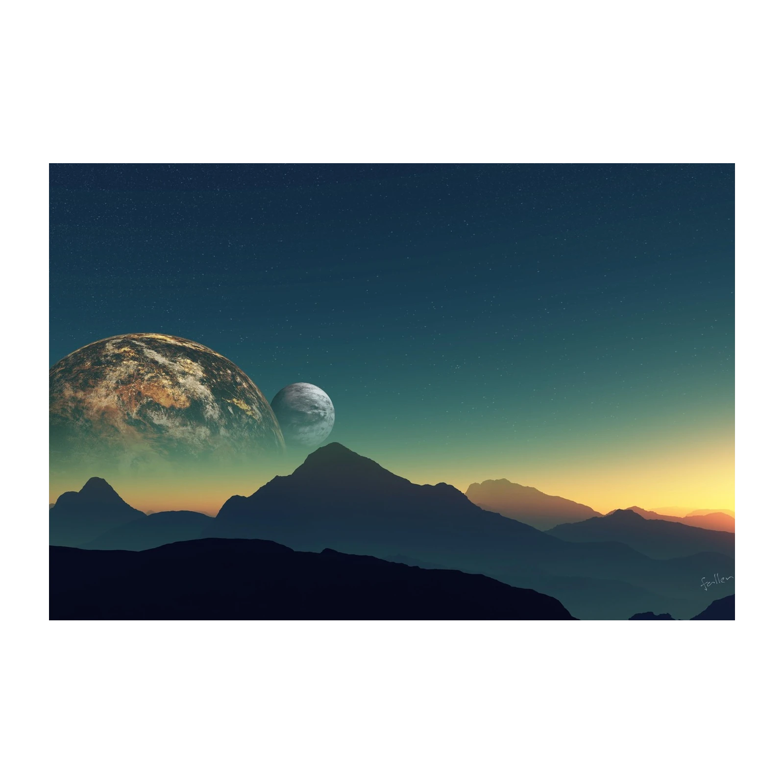 Cosmic Vista Planetscape Wall Art
