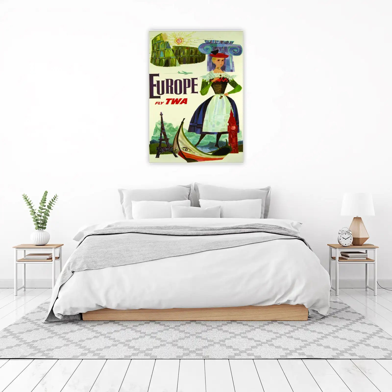 Vintage Europe Travel Collage Wall Art