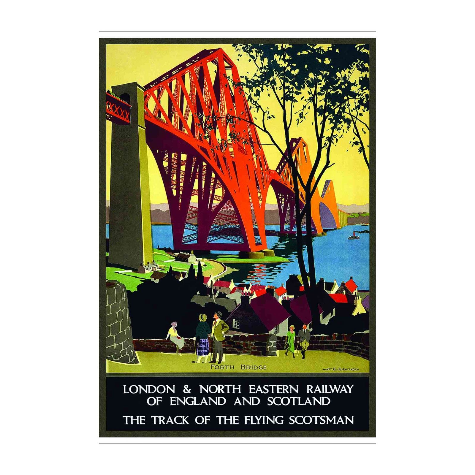 Vintage Forth Bridge Travel Art Wall Art