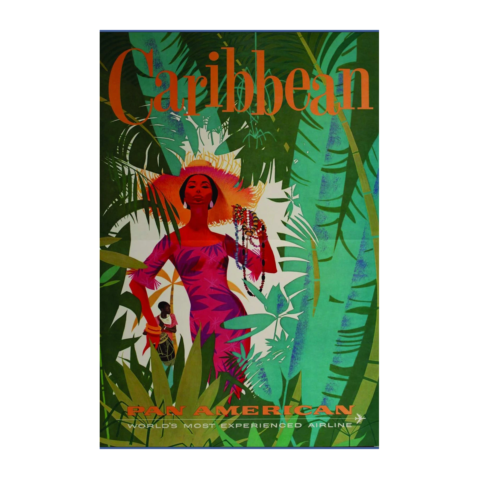 Vintage Caribbean Travel Poster Wall Art