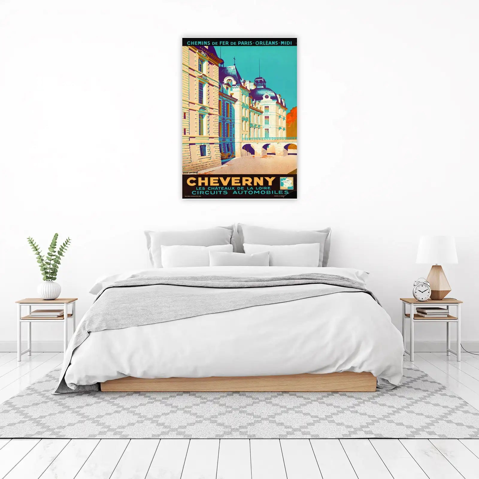 Vintage Chateau de Cheverny Travel Poster Wall Art