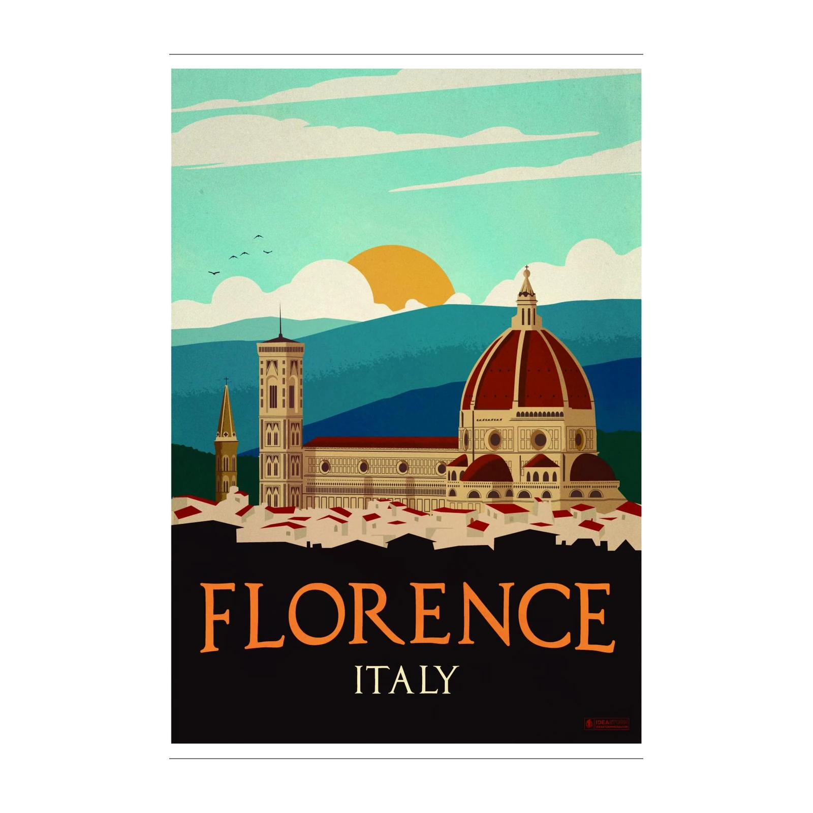 Florence Cathedral Skyline Vintage Wall Art
