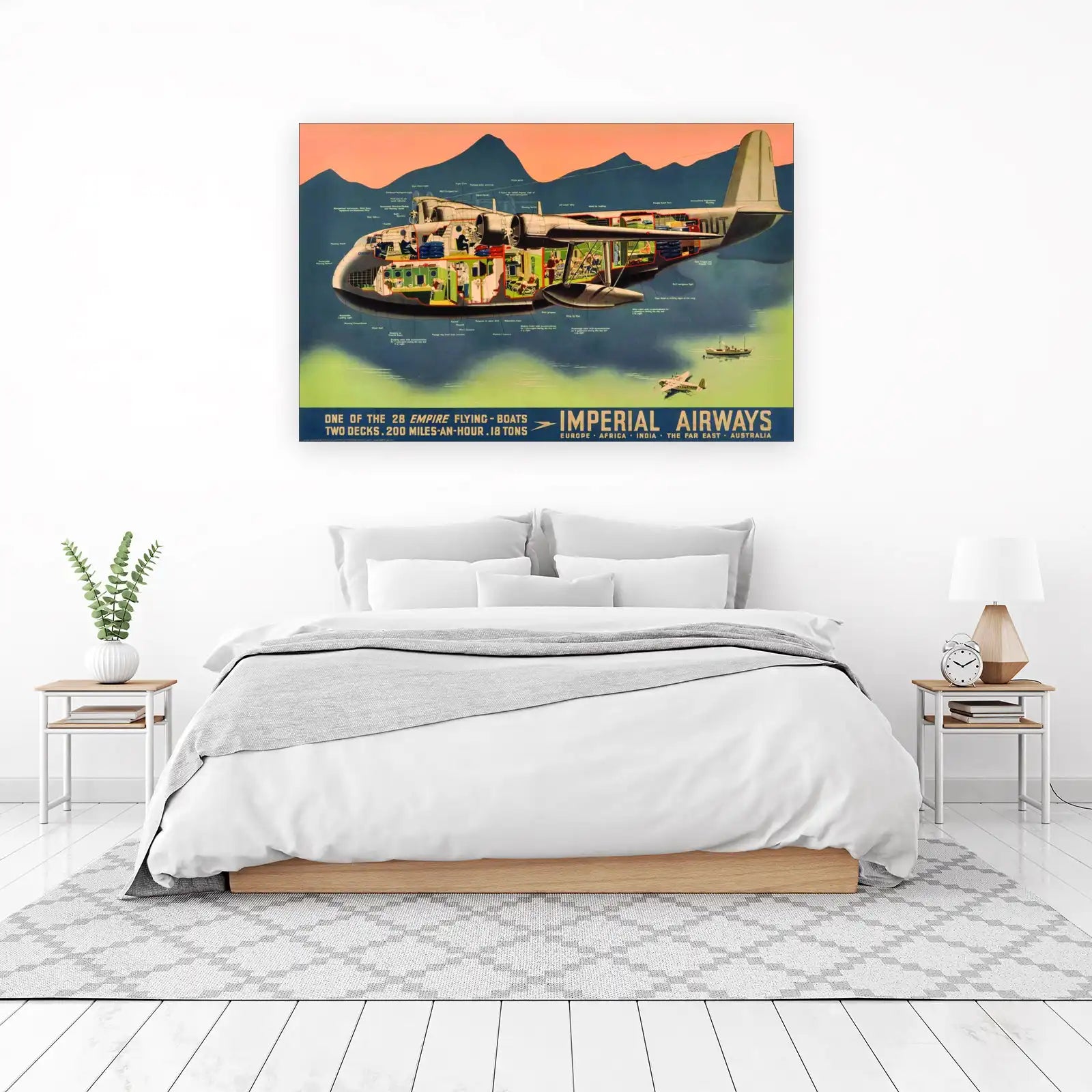 Vintage Flying Boat Cutaway Wall Art