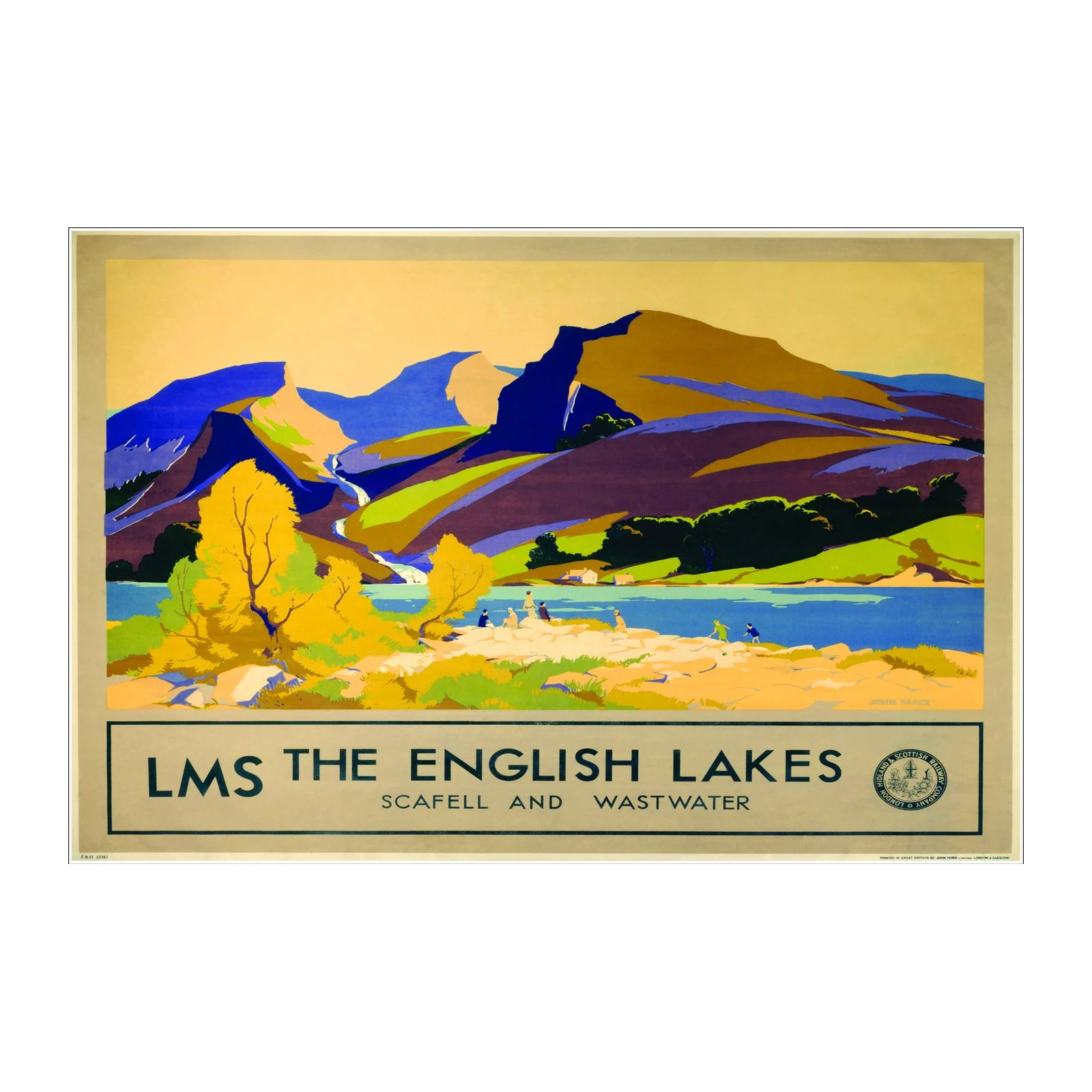 Vintage English Lakes Landscape Wall Art