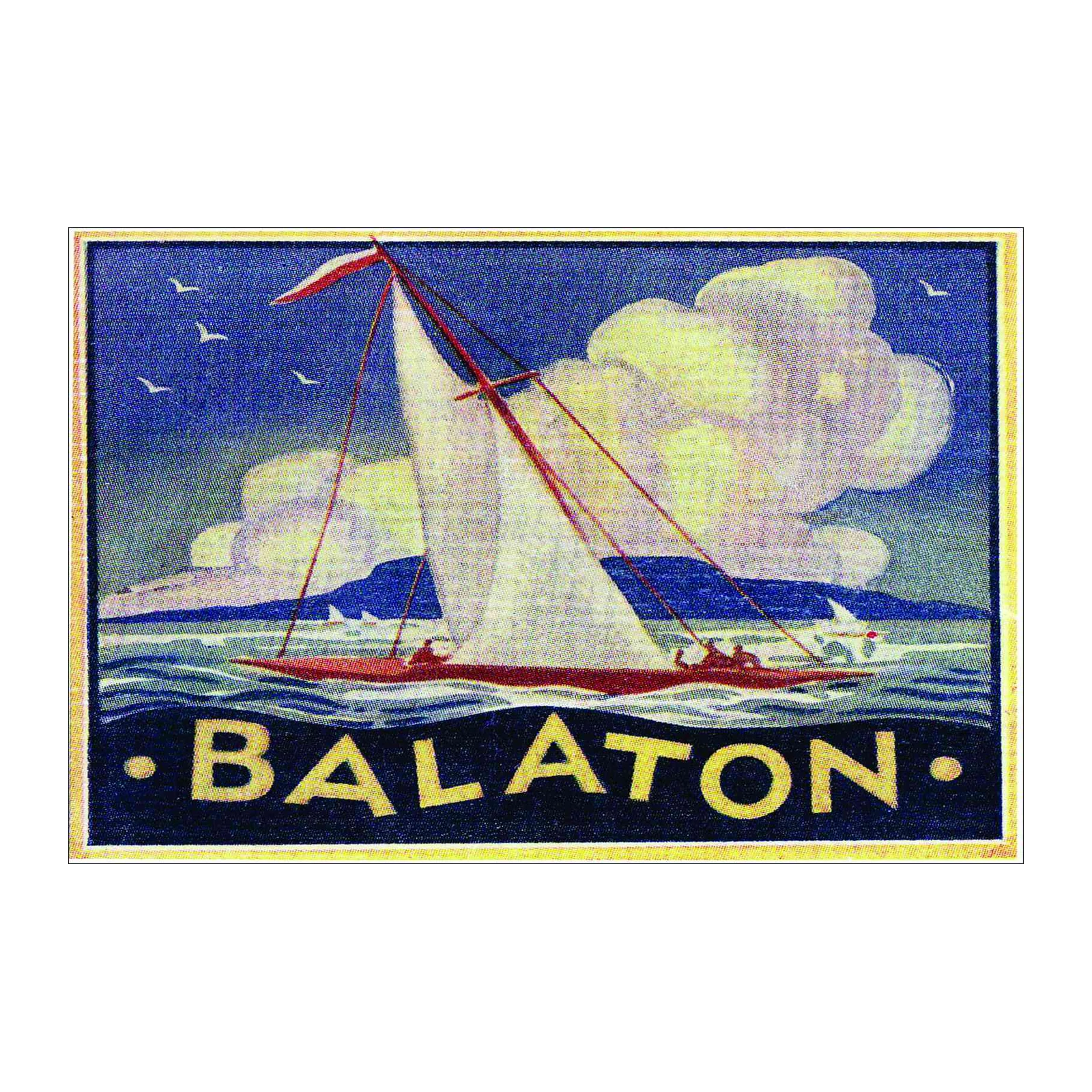Vintage Balaton Sailboat Art Wall Art