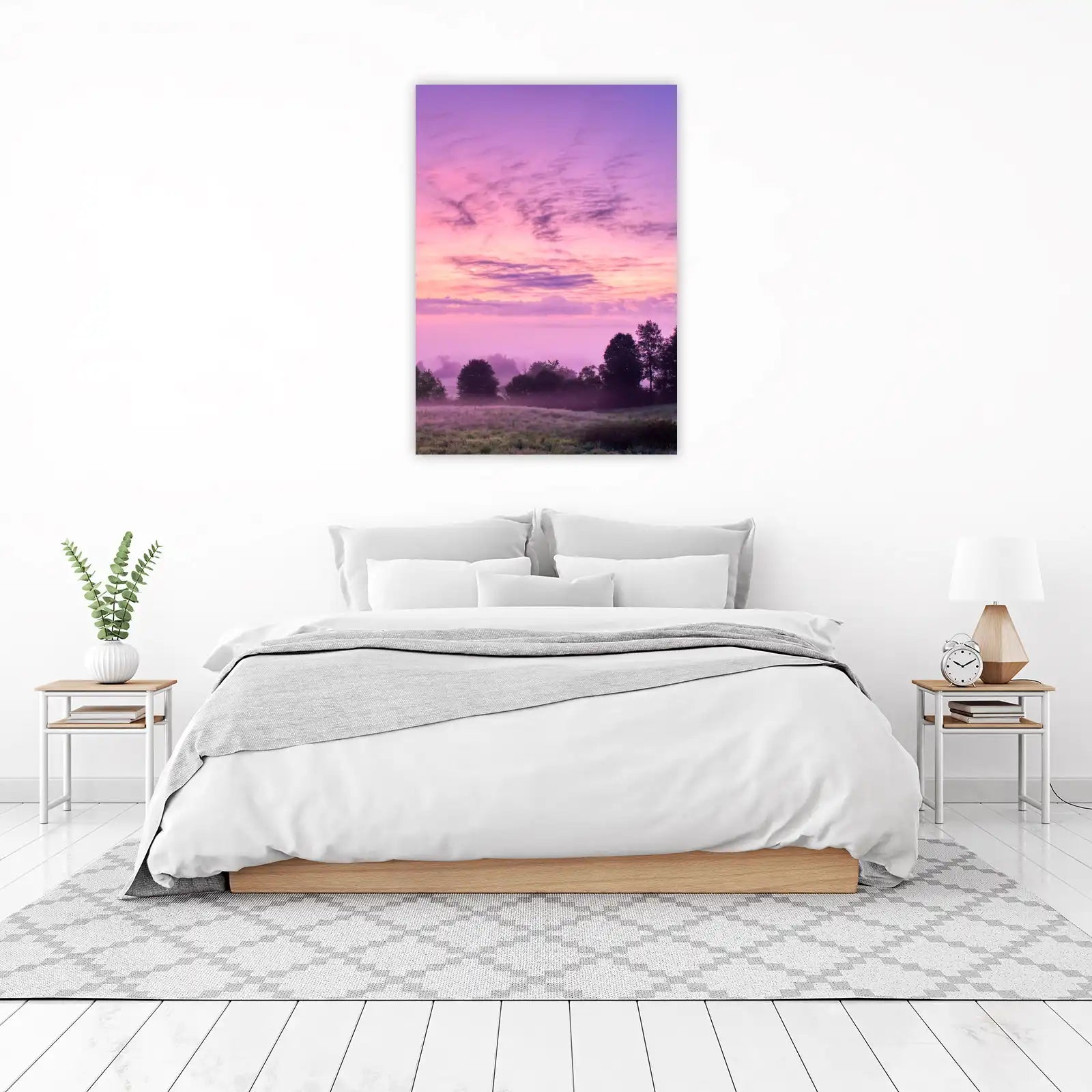 Dreamy Lavender Sunrise Meadow Wall Art