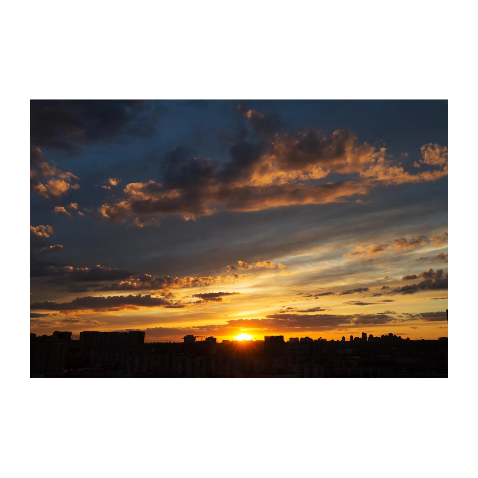 Dramatic City Sunset Wall Art