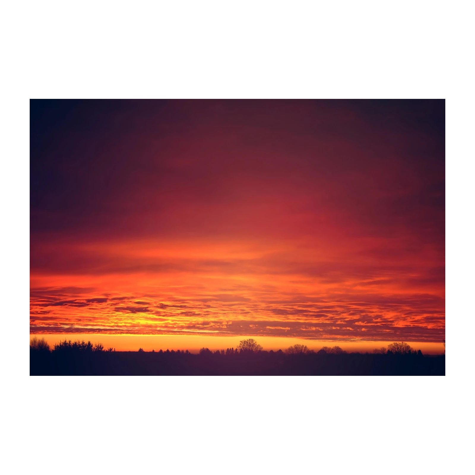 Fiery Sunset Horizon Landscape Wall Art