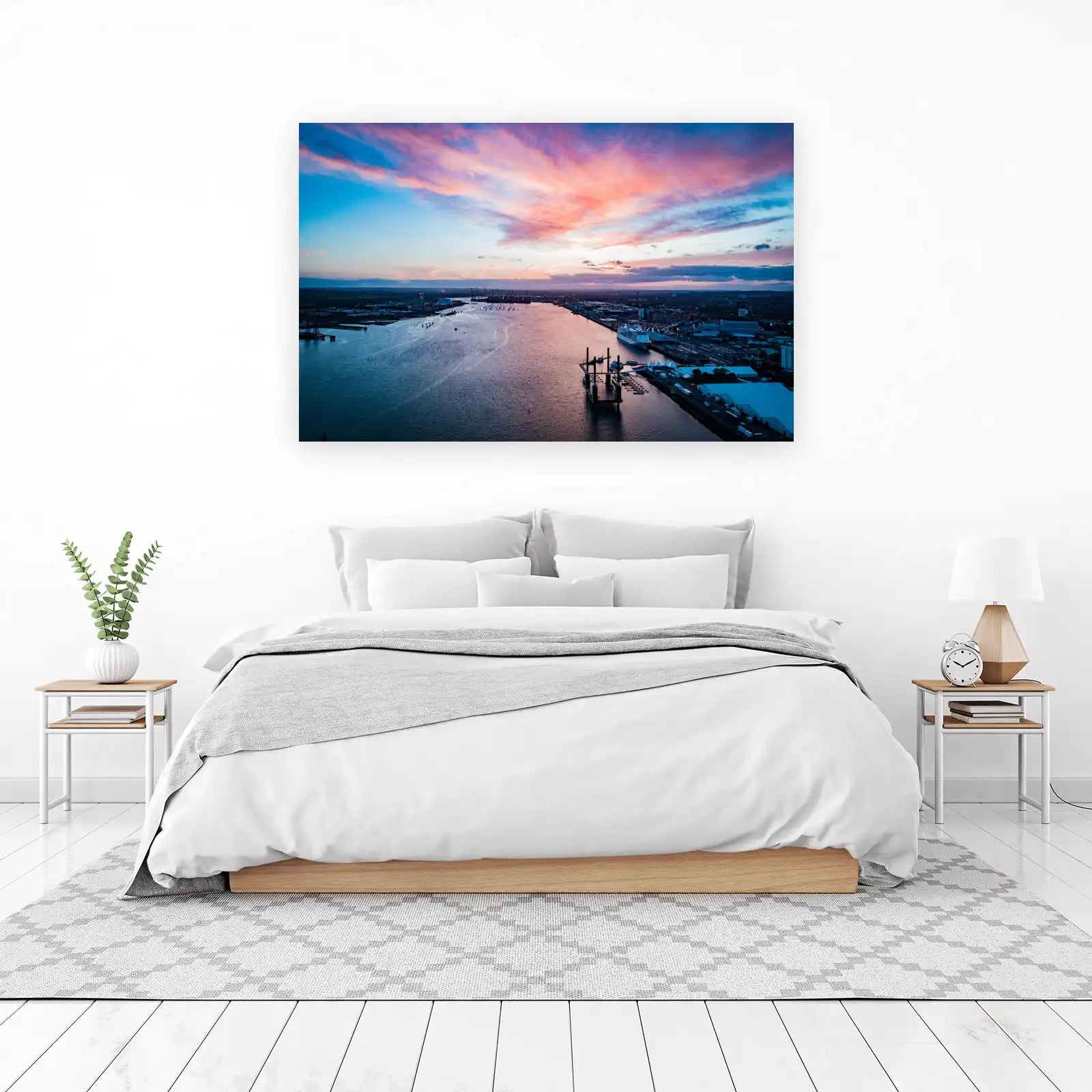 Dramatic Coastal Sunset Cruise Ship Wall Art