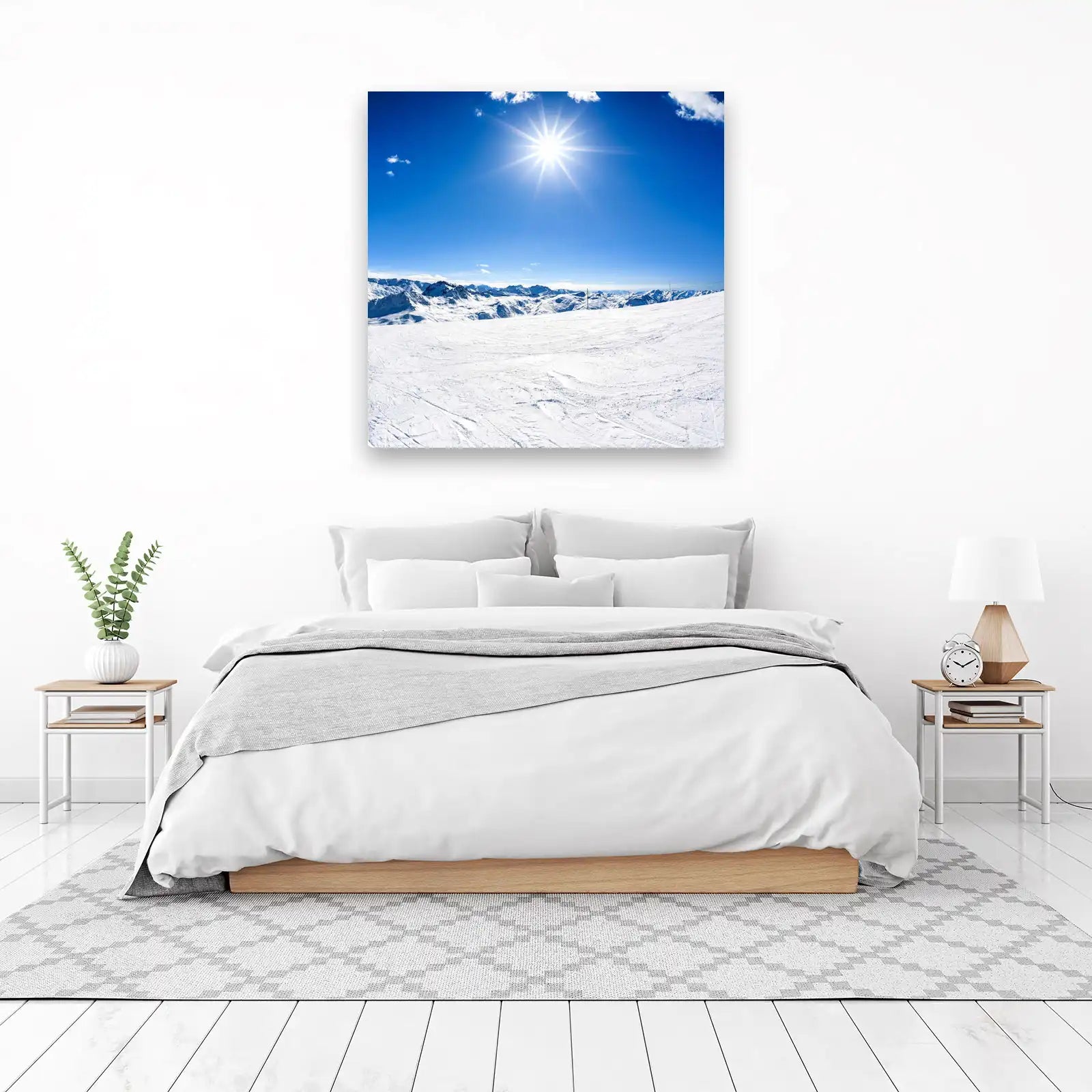 Sunny Alpine Ski Slope Wall Art