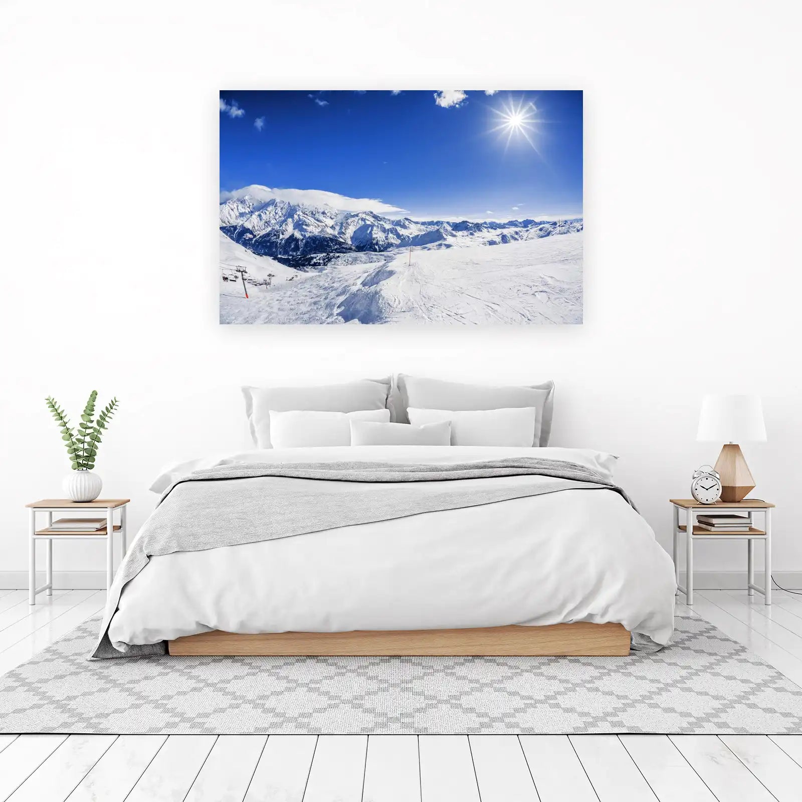 Majestic Winter Alps Ski Slope Wall Art