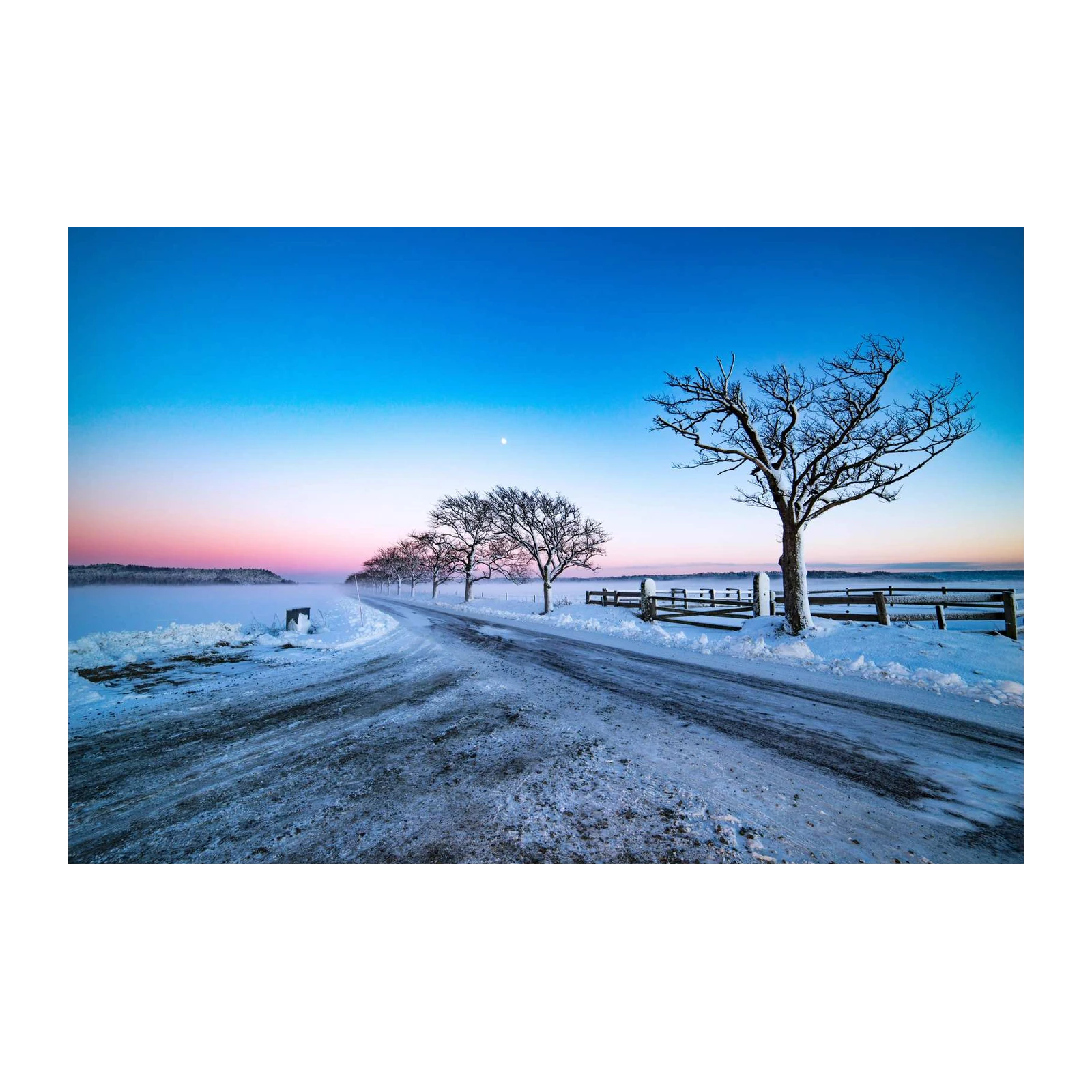 Serene Winter Road Wall Art