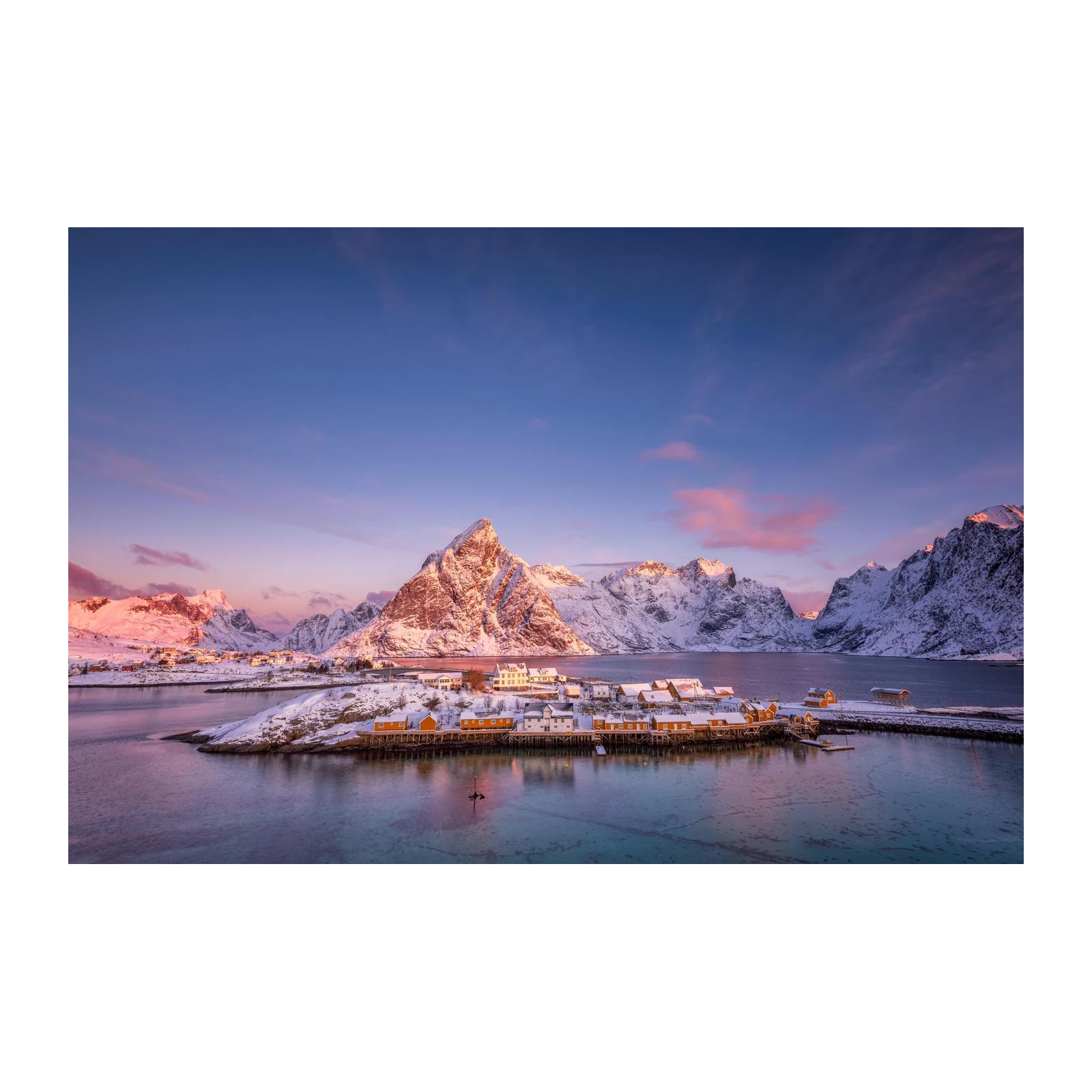 Serene Arctic Village Sunrise Wall Art