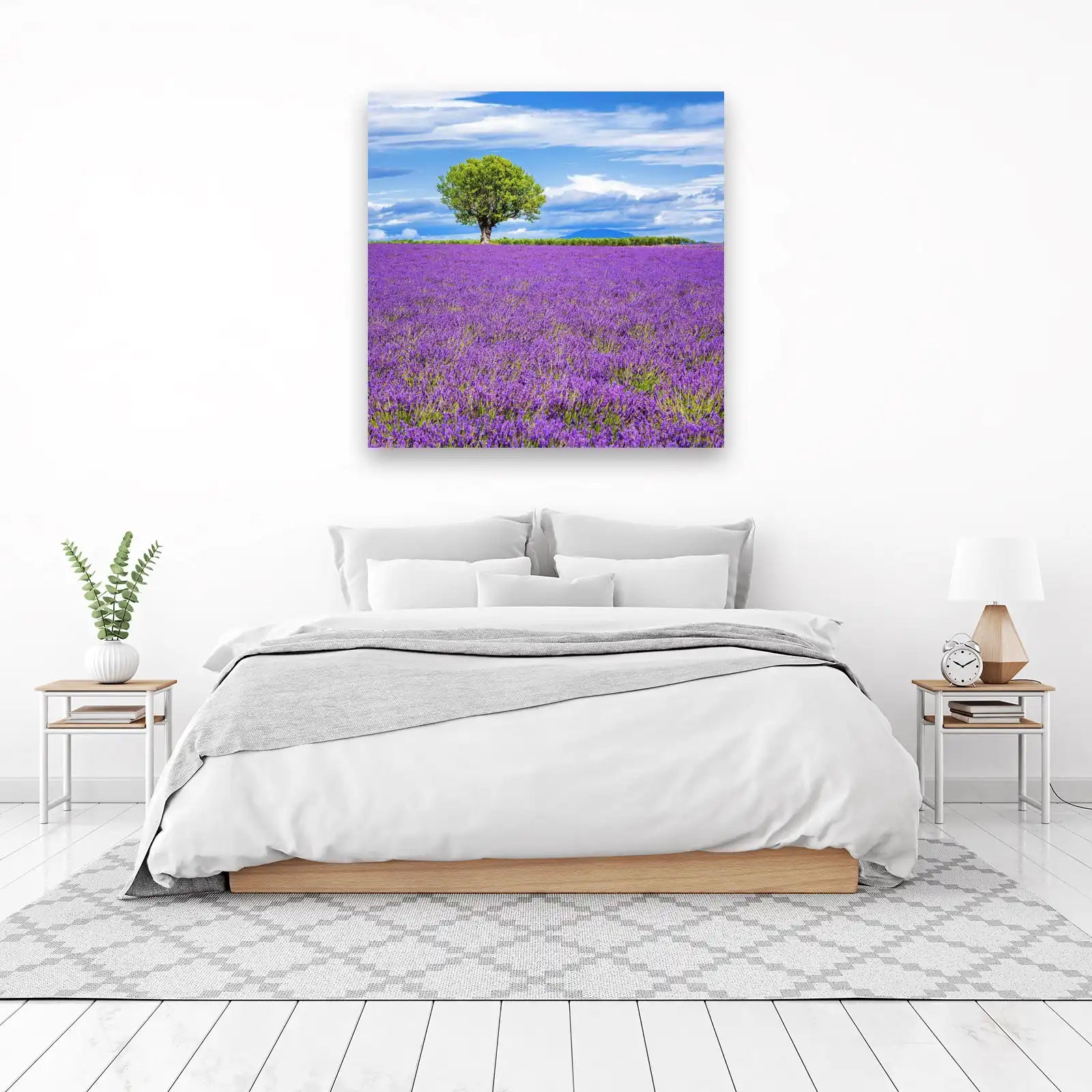 Lavender Field Tree Scenic Wall Art
