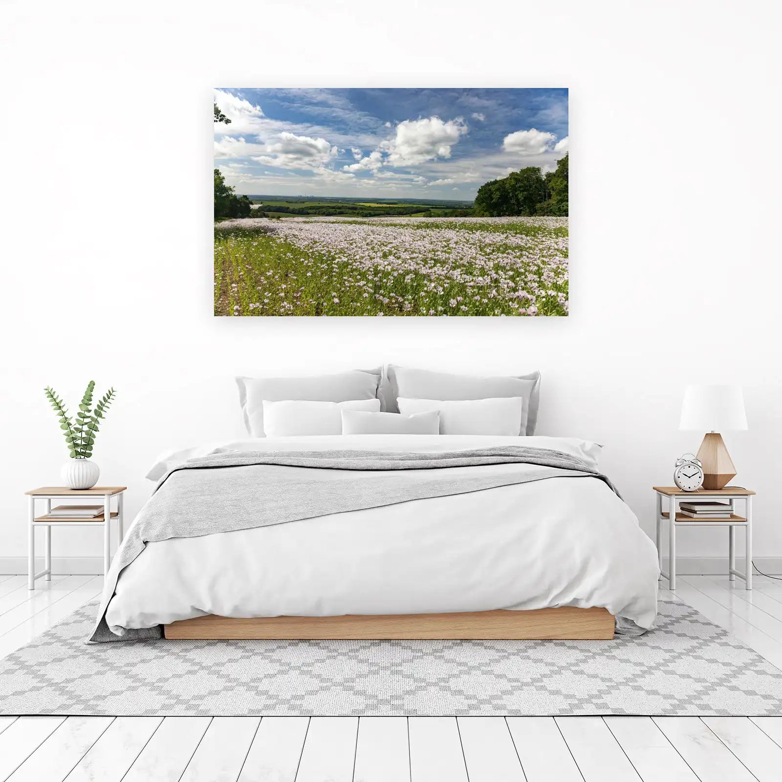 Serene Poppy Field Landscape Wall Art