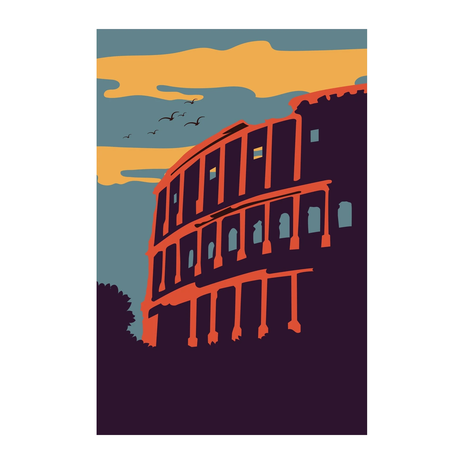 Colosseum Sunset Archway Wall Art
