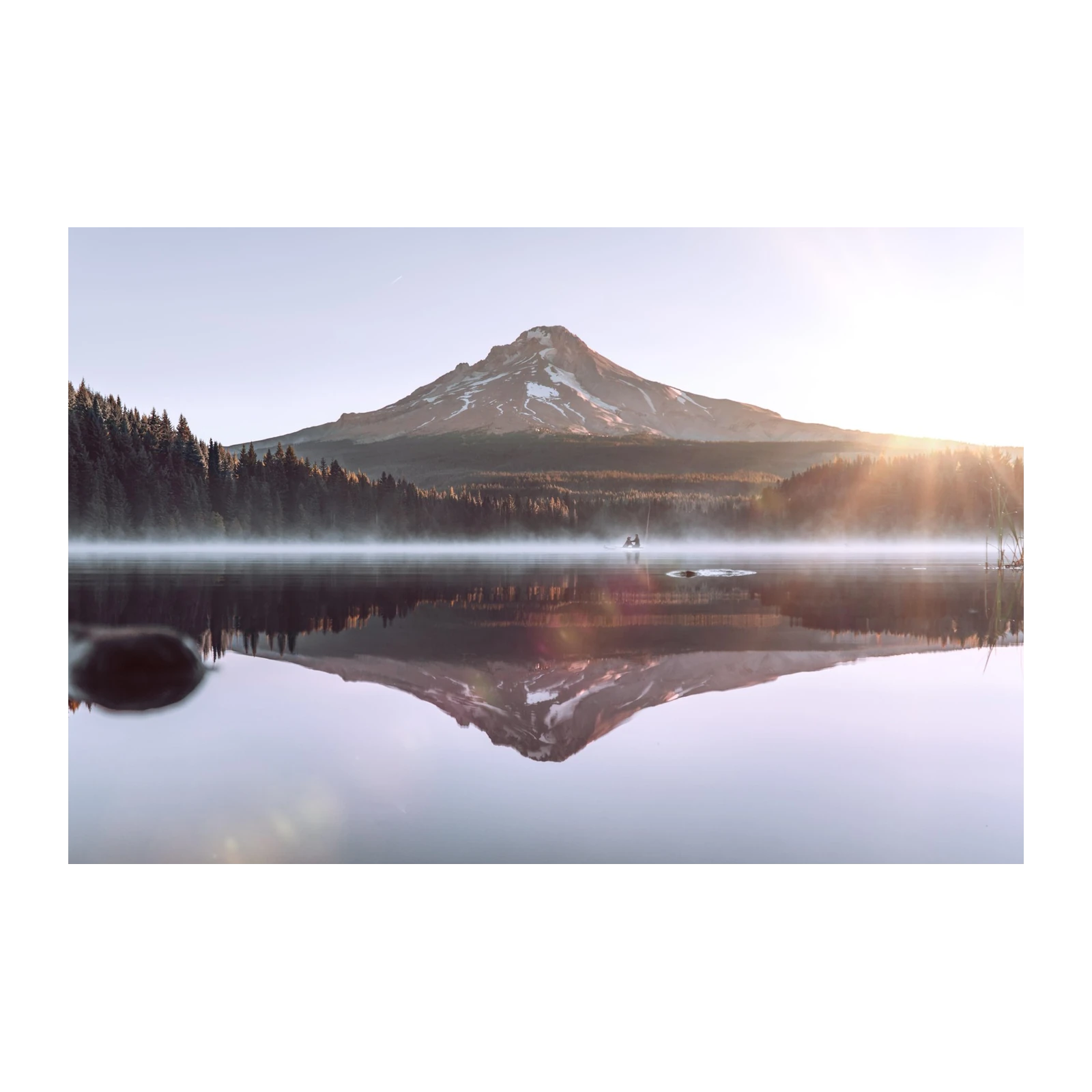 Serene Mountain Lake Sunrise Wall Art