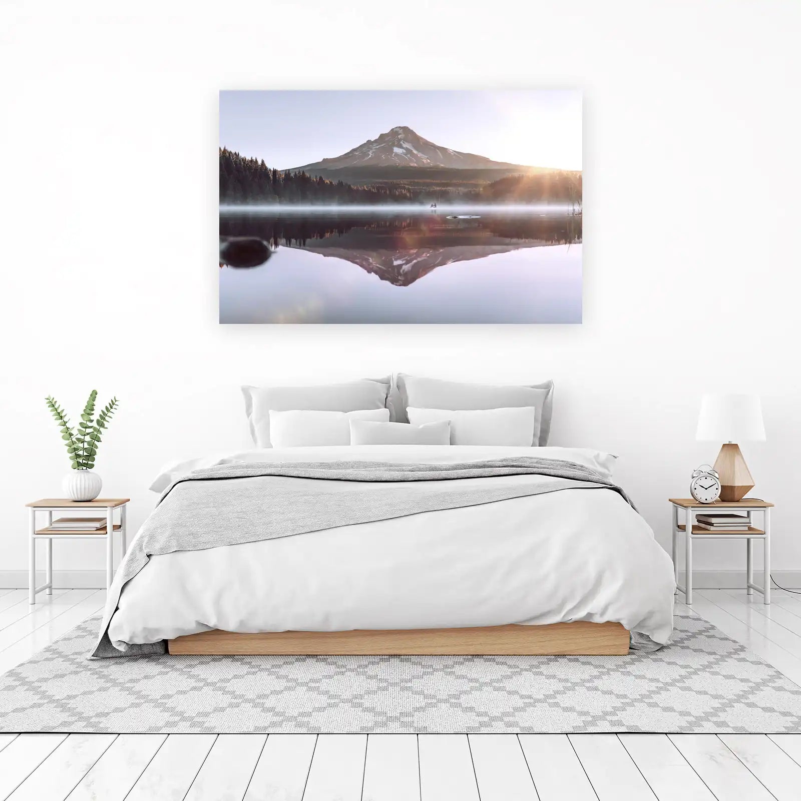 Serene Mountain Lake Sunrise Wall Art