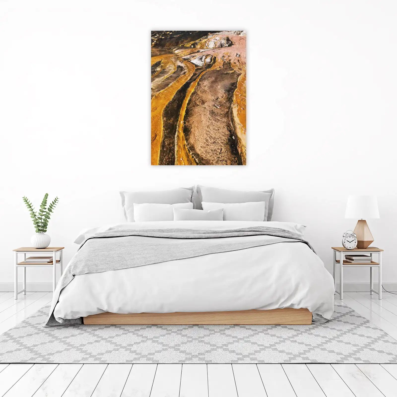 Golden Earth Flow Abstract Landscape Wall Art