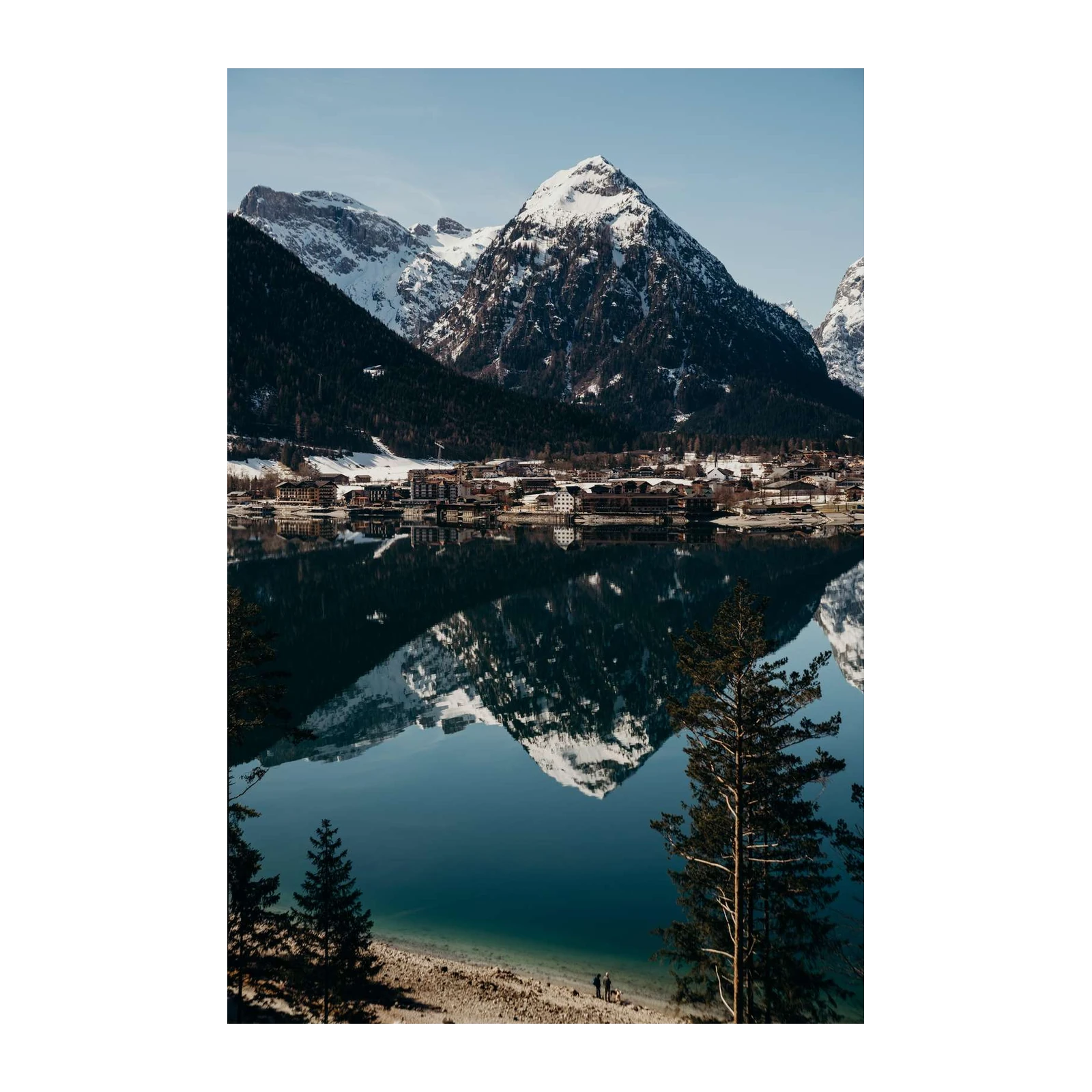 Serene Mountain Lake Reflection Wall Art