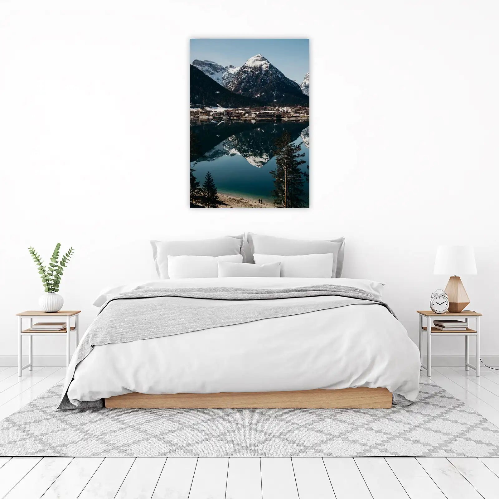 Serene Mountain Lake Reflection Wall Art