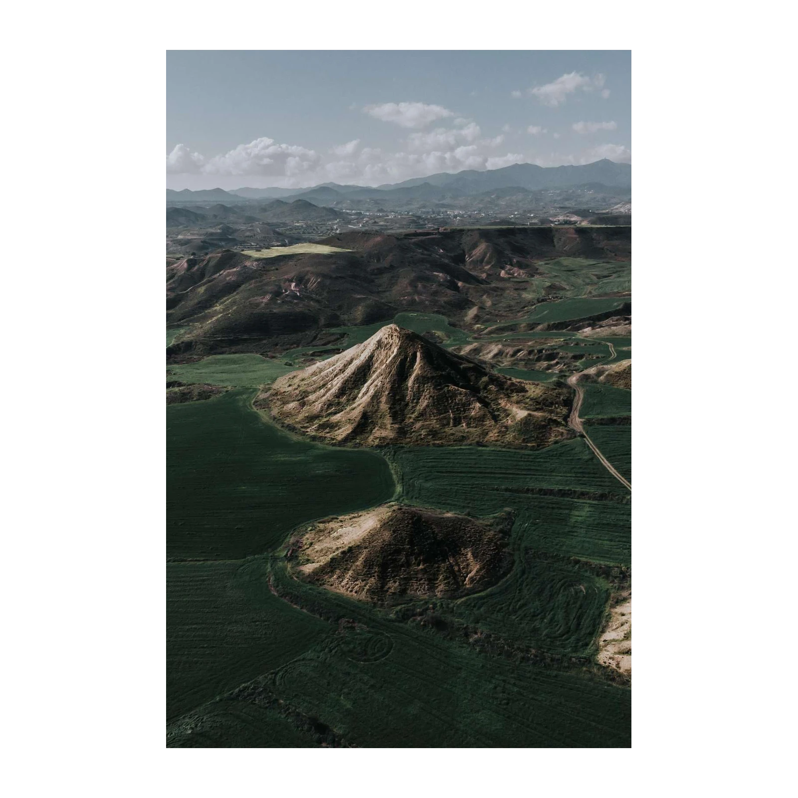 Serene Mountain Landscape Aerial Wall Art