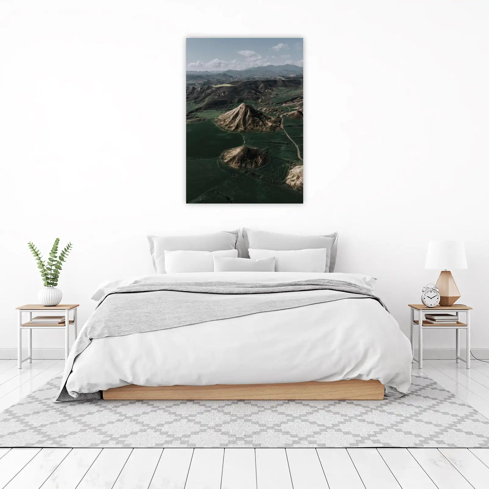 Serene Mountain Landscape Aerial Wall Art