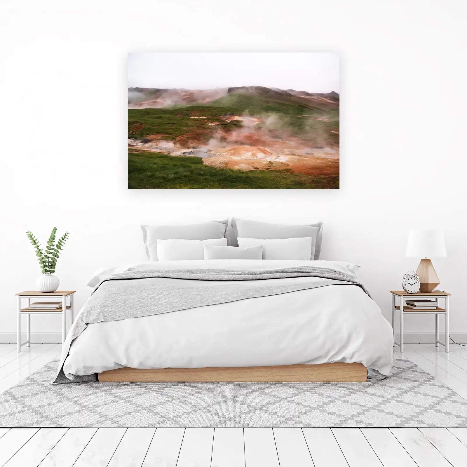 Misty Geothermal Landscape Wall Art