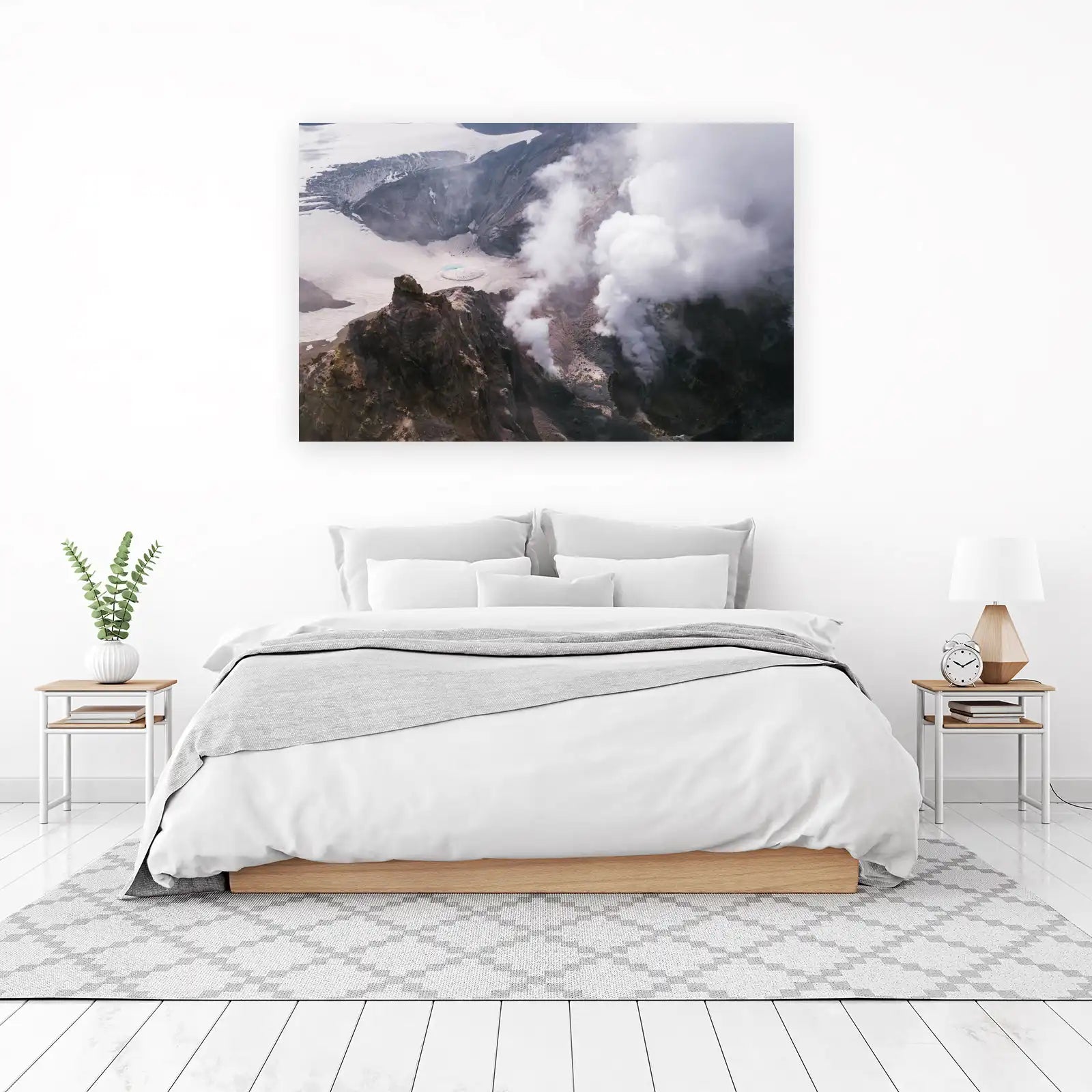Majestic Volcano Landscape Aerial Wall Art