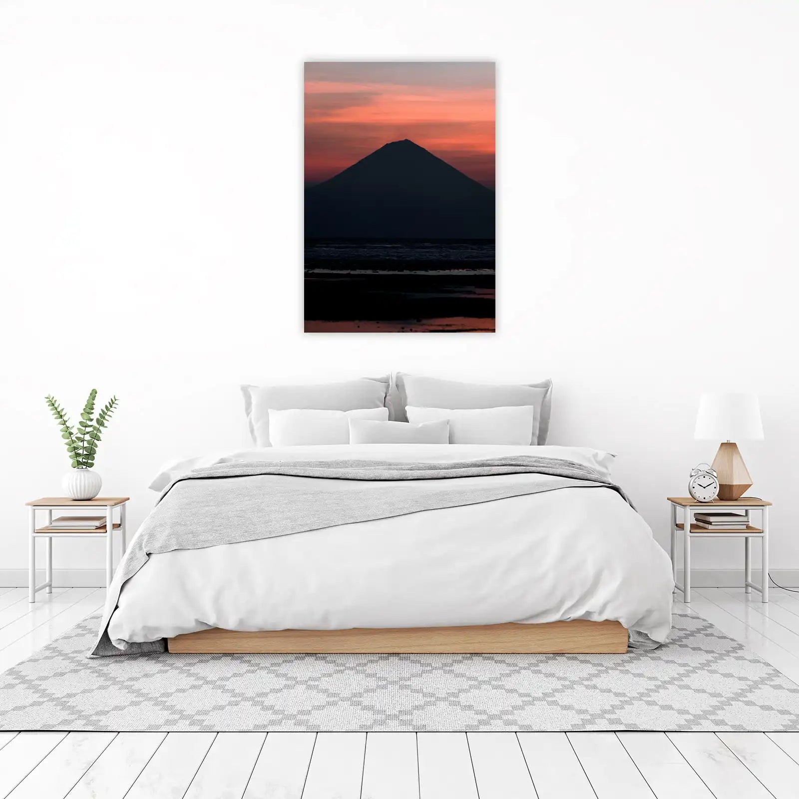 Majestic Mountain Sunset Beach Wall Art