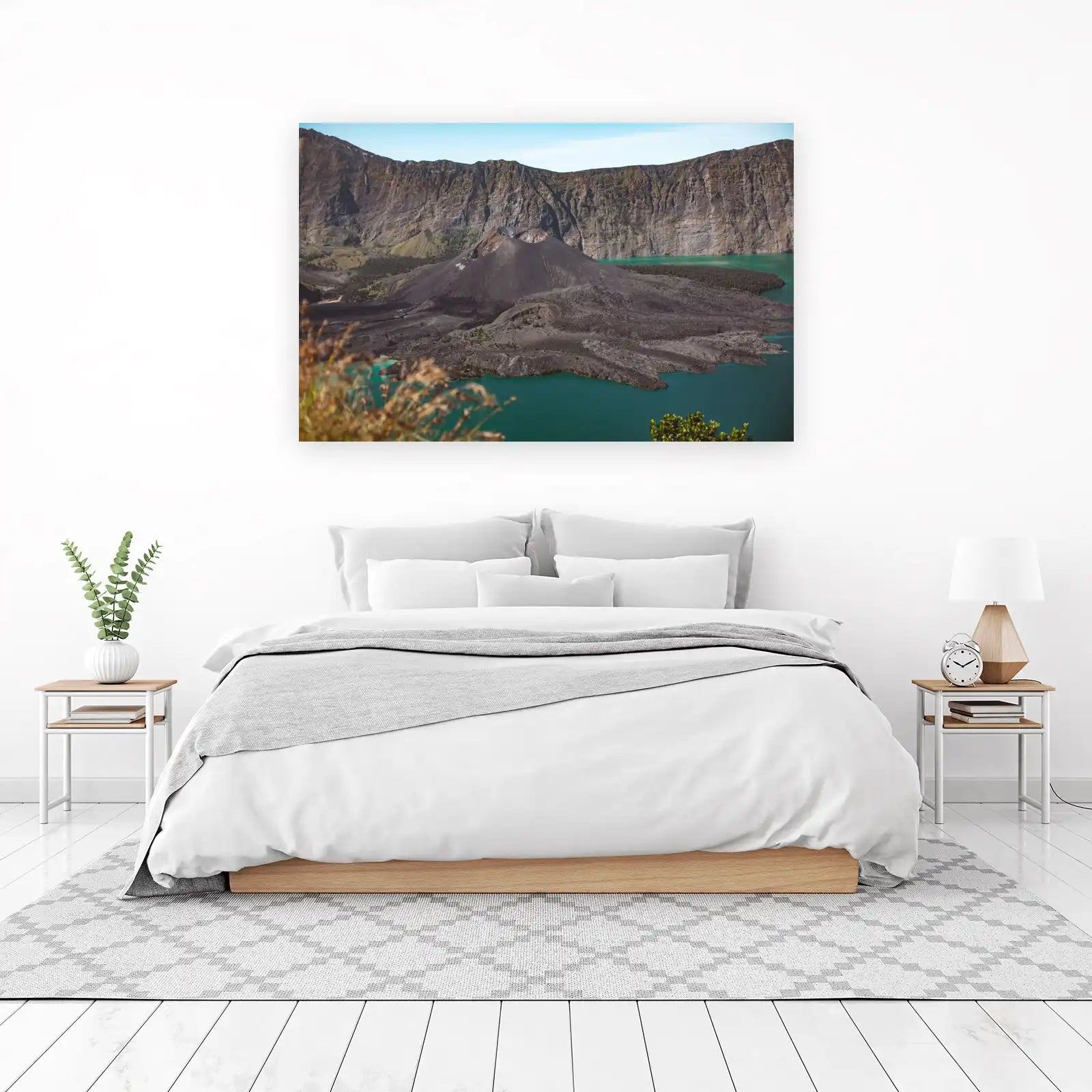 Volcanic Landscape Turquoise Lake Wall Art