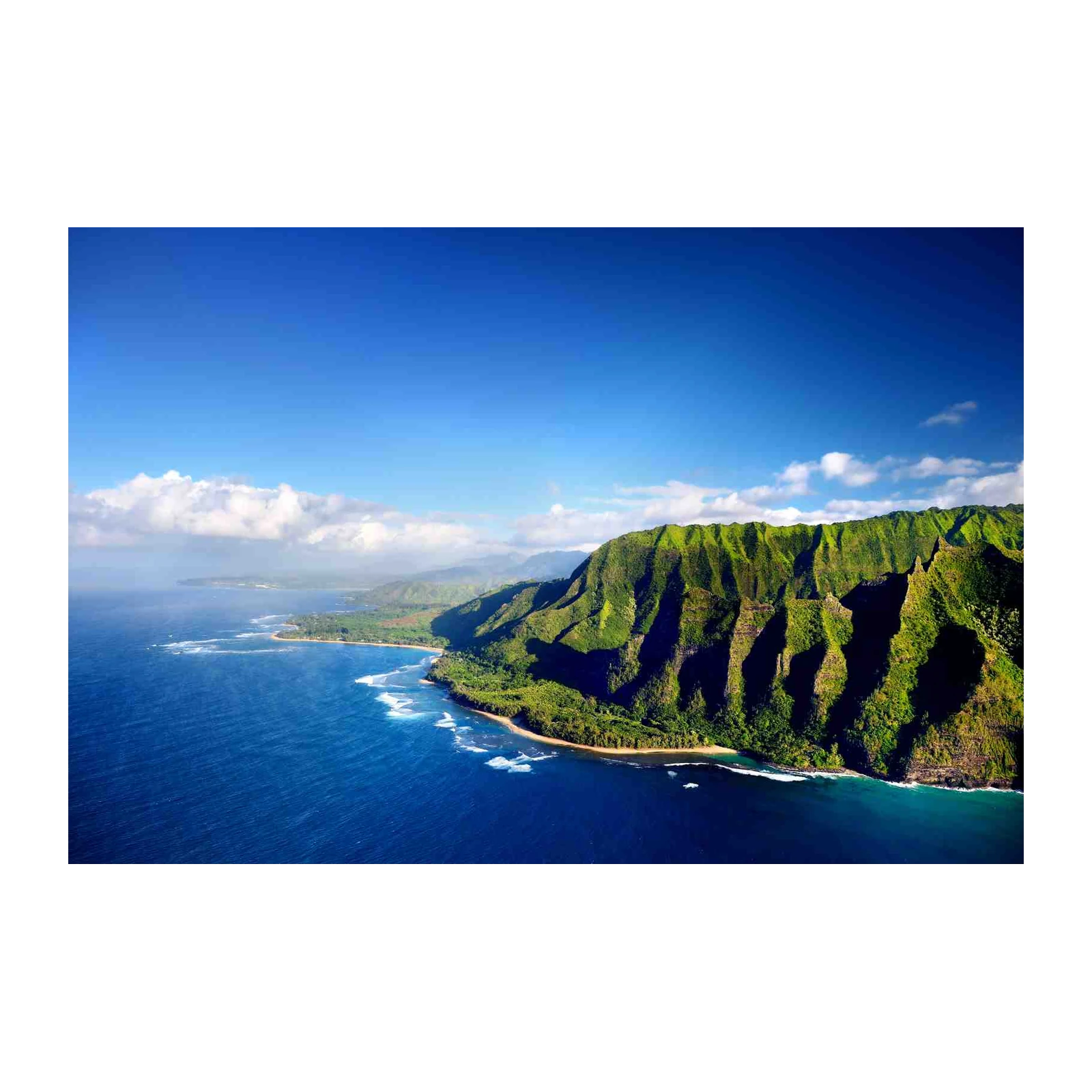 Emerald Coastline Tropical Landscape Wall Art