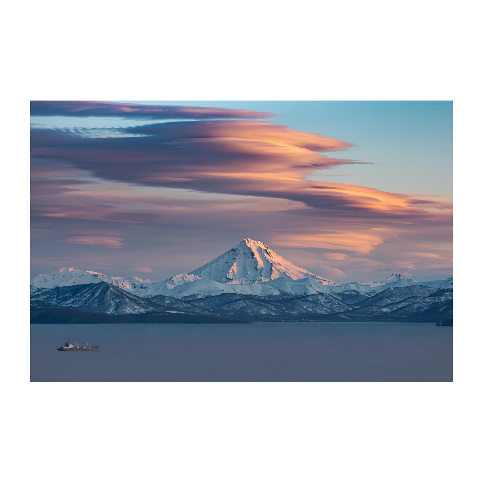 Majestic Volcano Sunset Landscape Wall Art