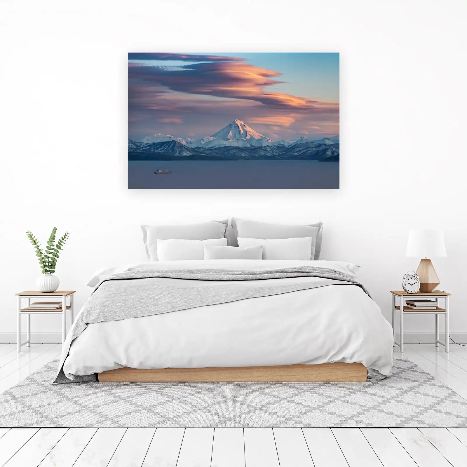 Majestic Volcano Sunset Landscape Wall Art