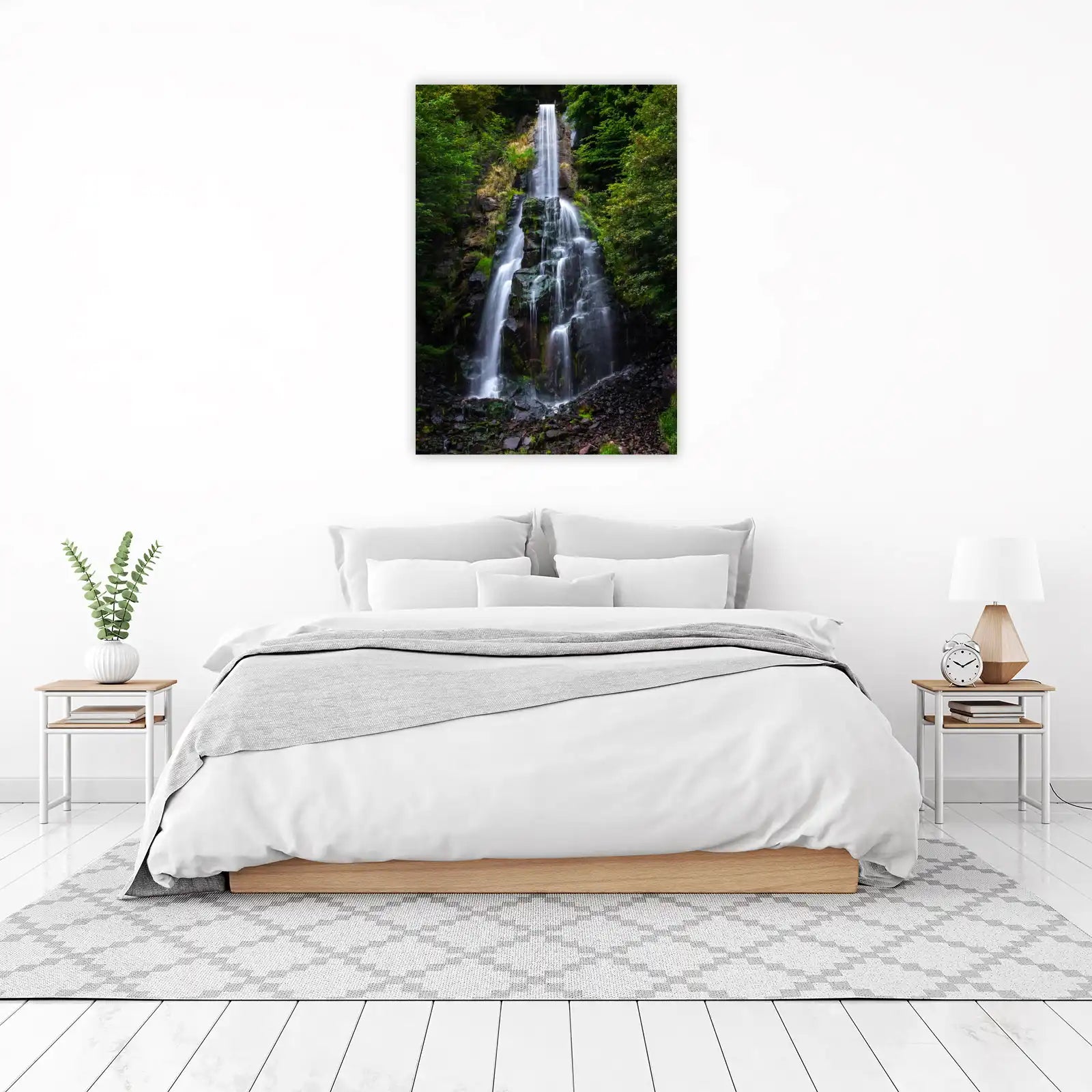 Majestic Waterfall Forest Serenity Wall Art
