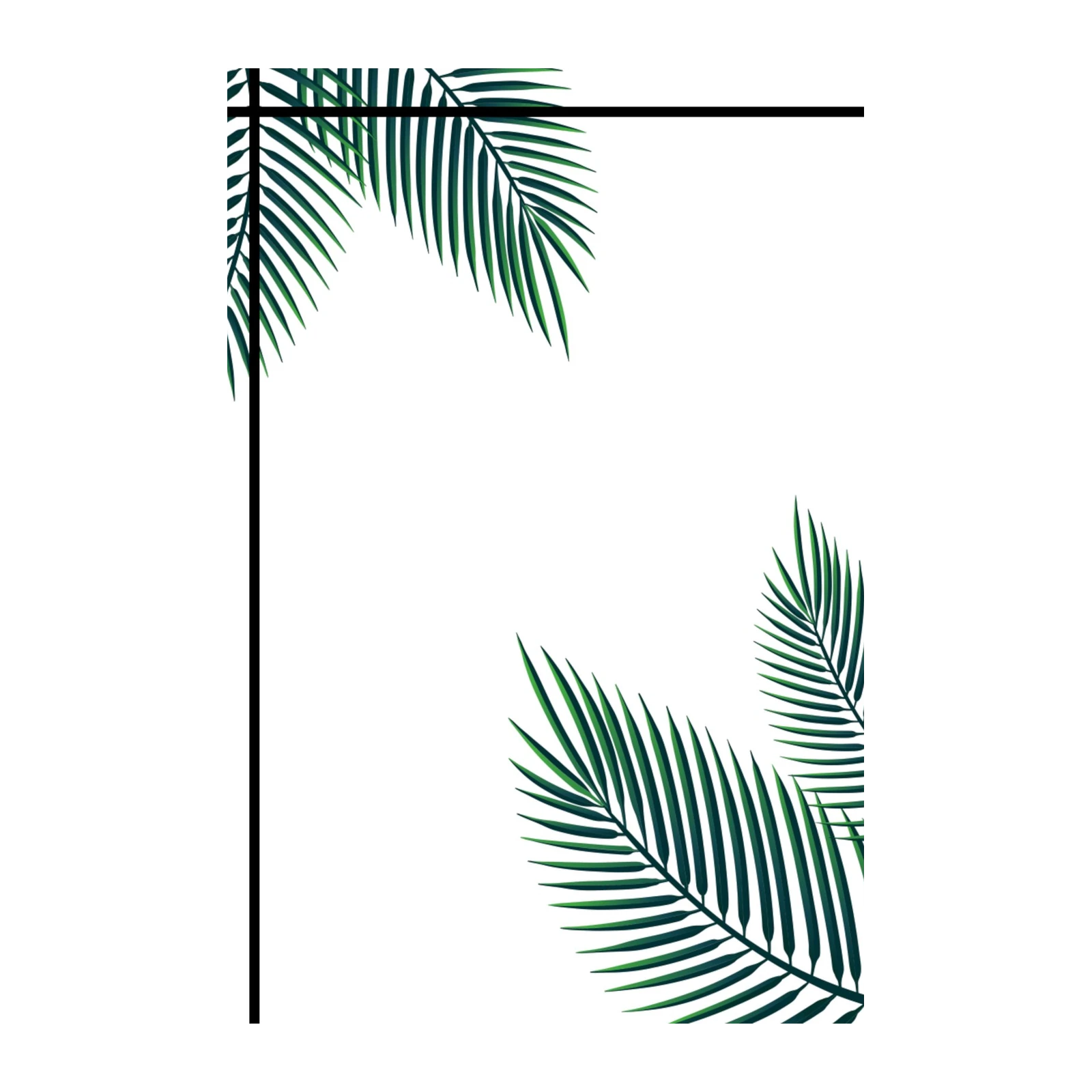 Tropical Palm Leaf Minimalist Wall Art