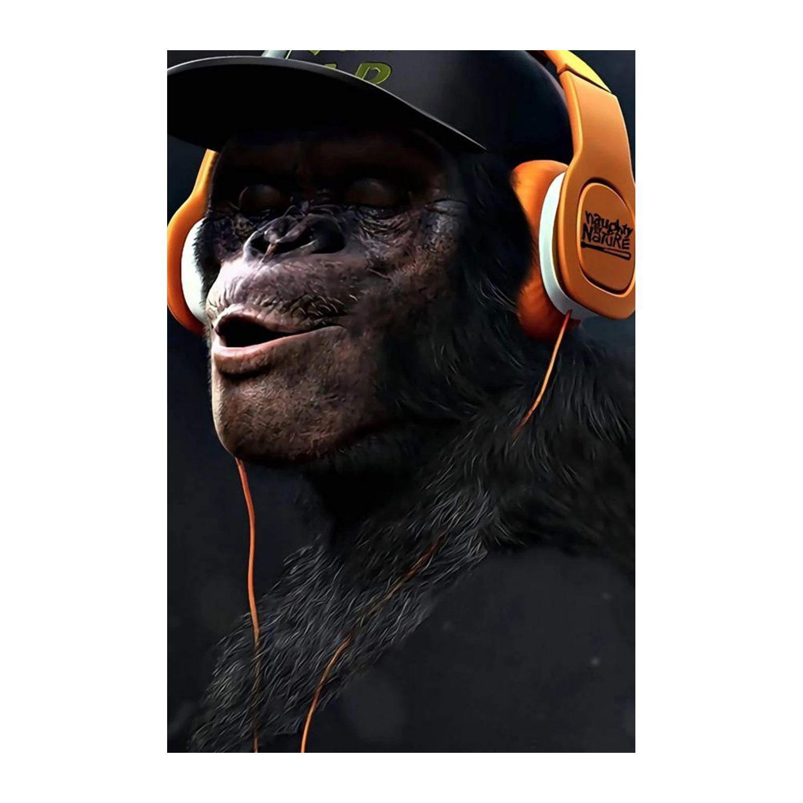 Cool Monkey with Headphones Wall Art