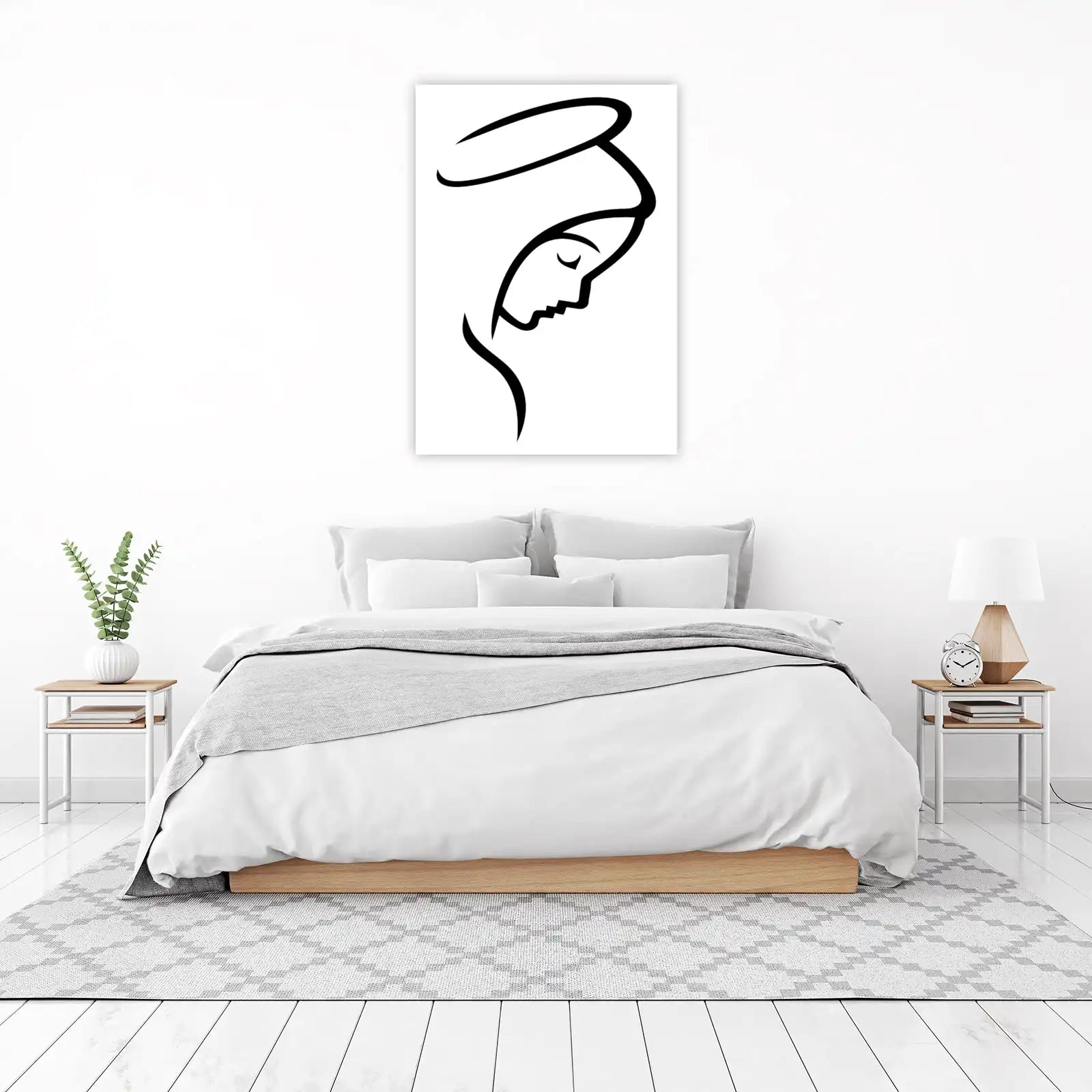 Serene Madonna Minimalist Art Wall Art