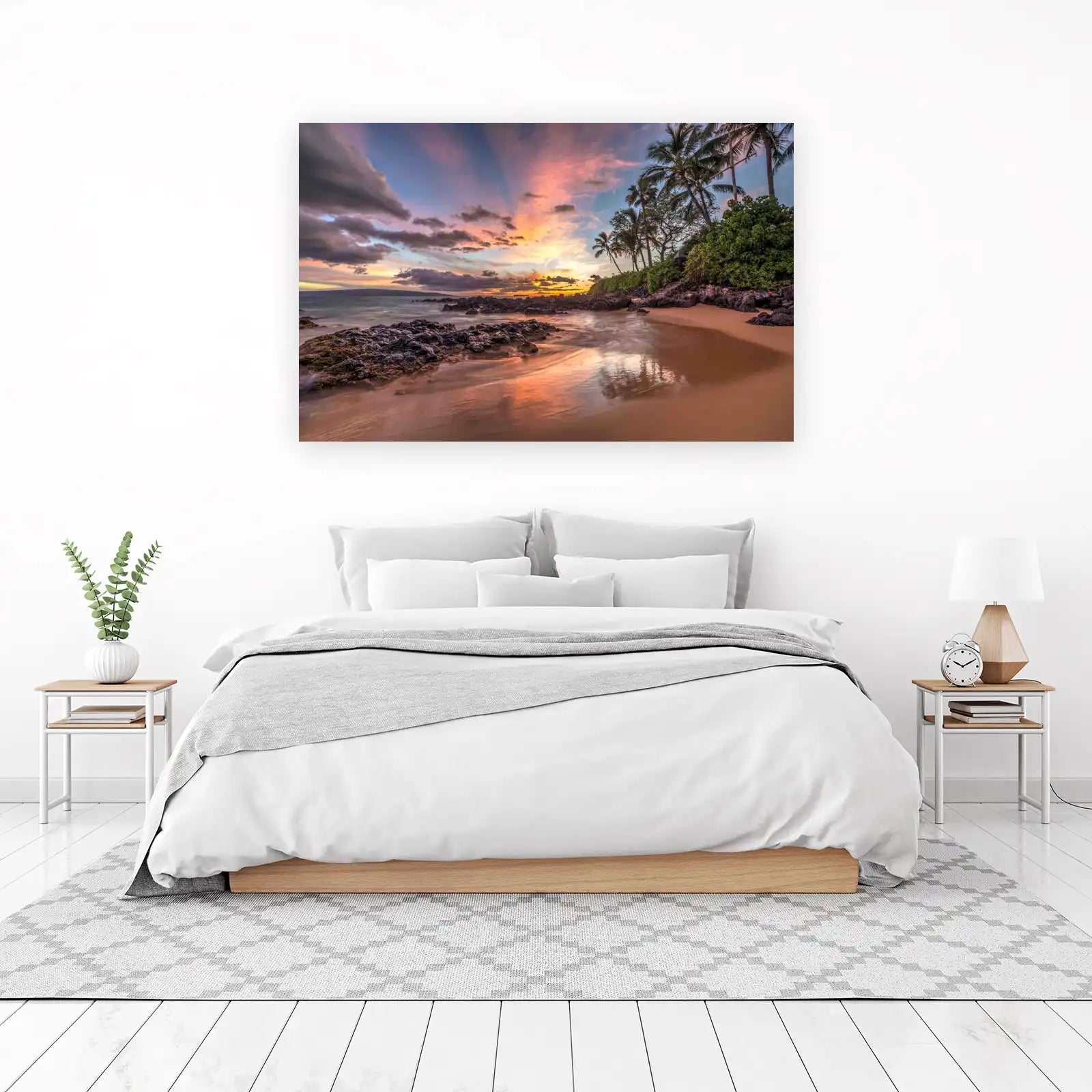 Tropical Maui Sunset Palm Beach Wall Art