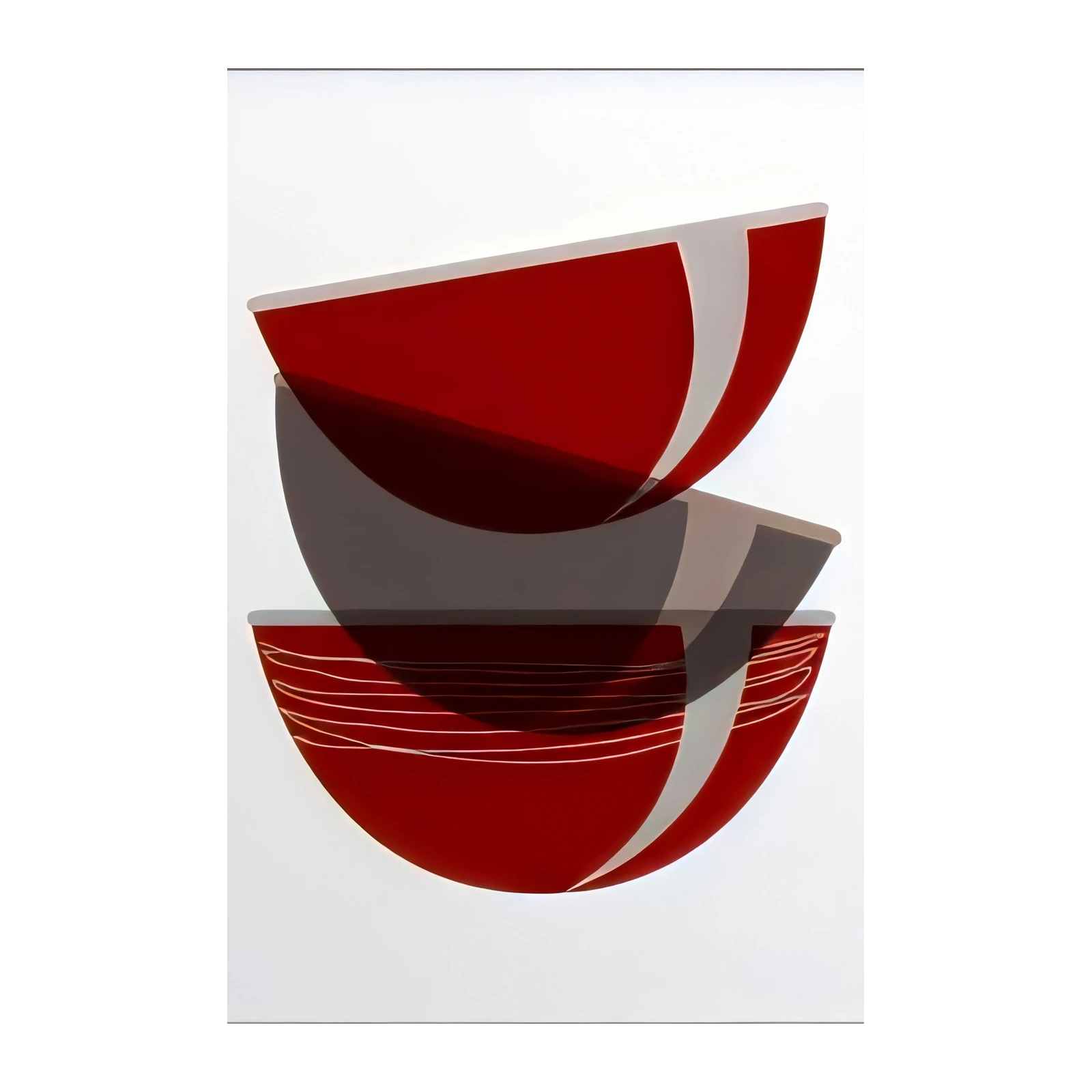Abstract Red Bowls Wall Art for Modern Decor